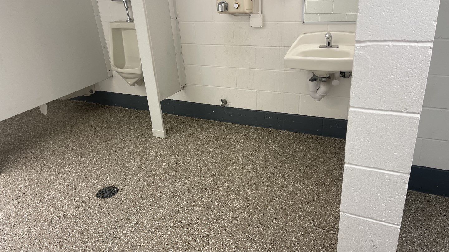 Park Restroom Floors using Pebble Beach by Your1DayFloor.com