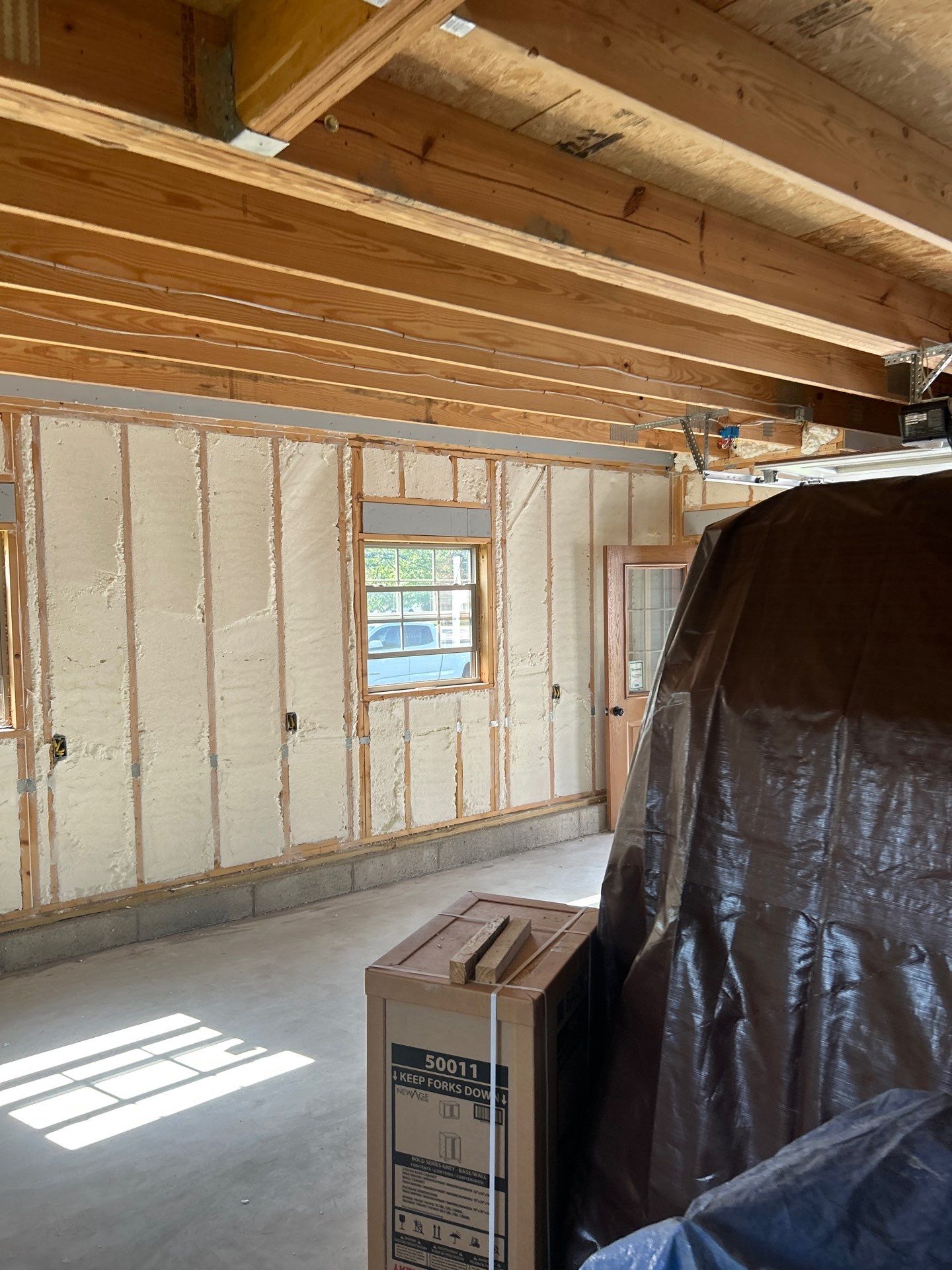 Detached Garage Closed Cell Spray Foam in Newburgh by NYS Foam & Energy
