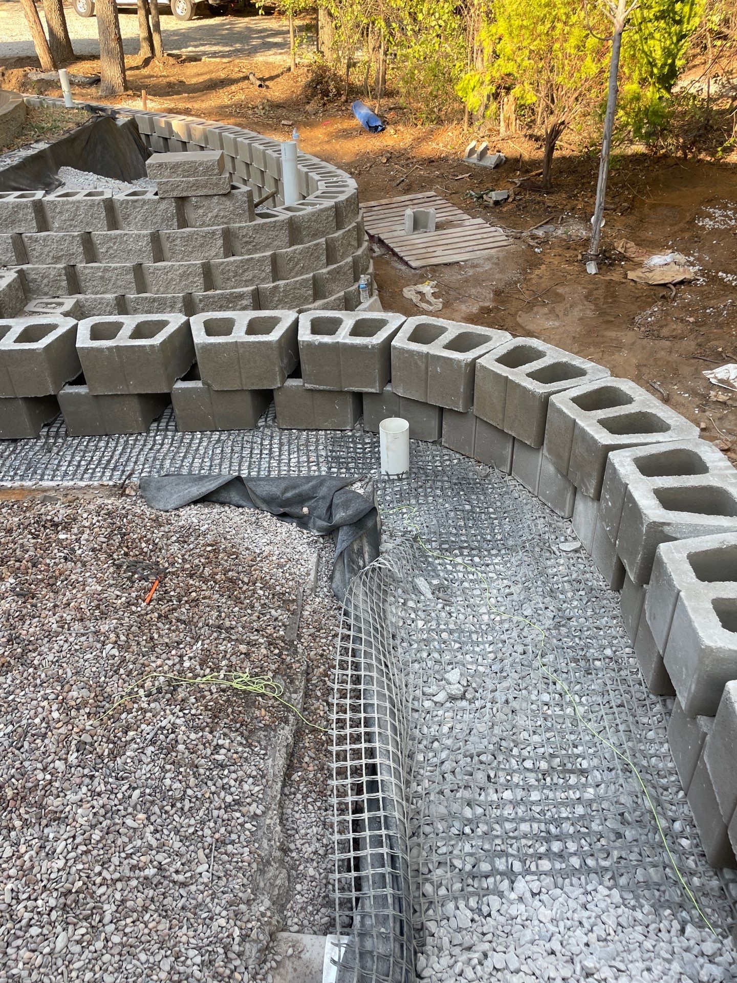 In Progress Retaining Wall Project by Peterson’s
