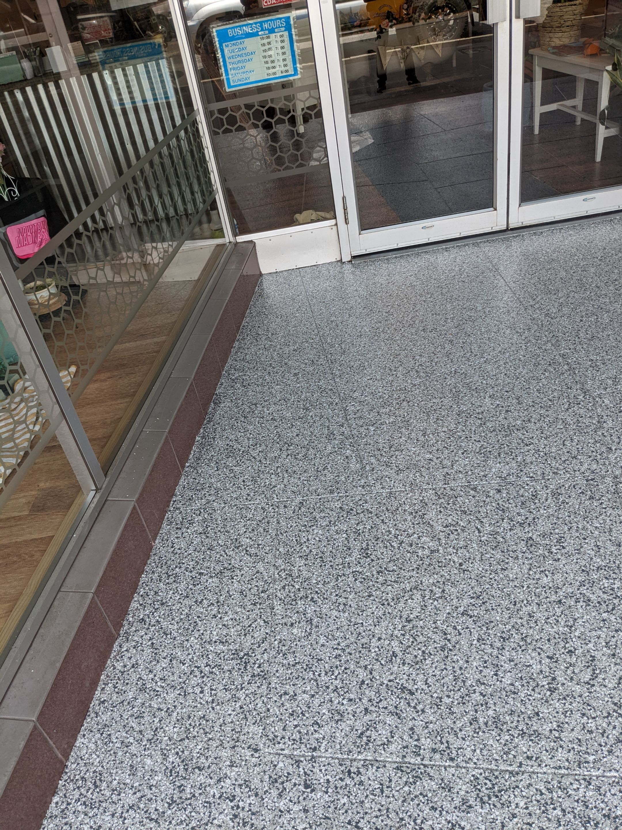Commercial Floor Transformation using Slate Stone by Croc Coatings, LLC
