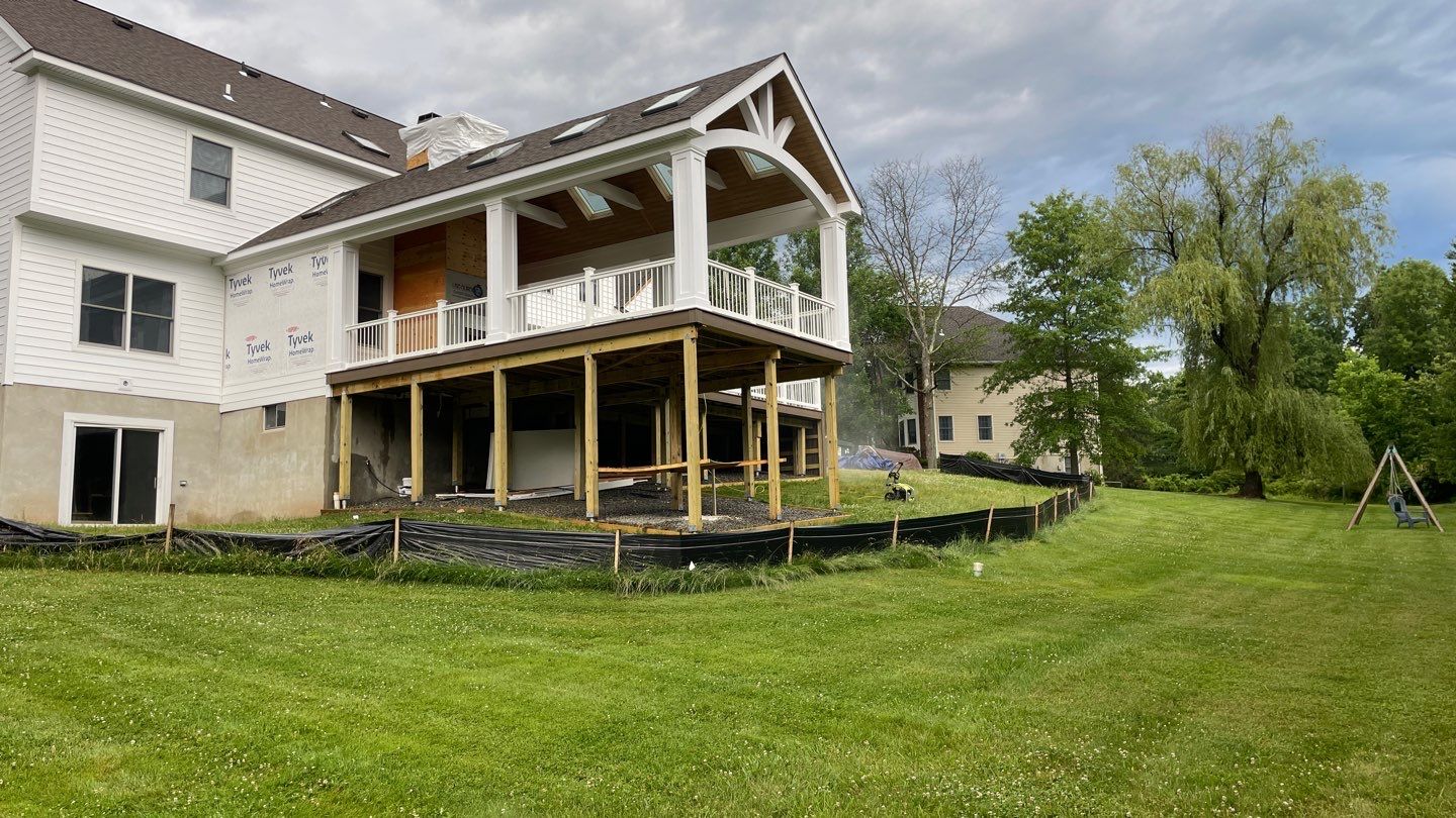New Deck with A-Frame Style Roof by deck guardian