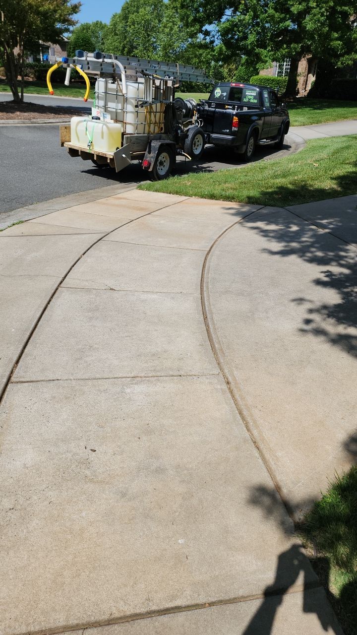 concrete Clean using cleaner by G&H Home Tech Pros LLC