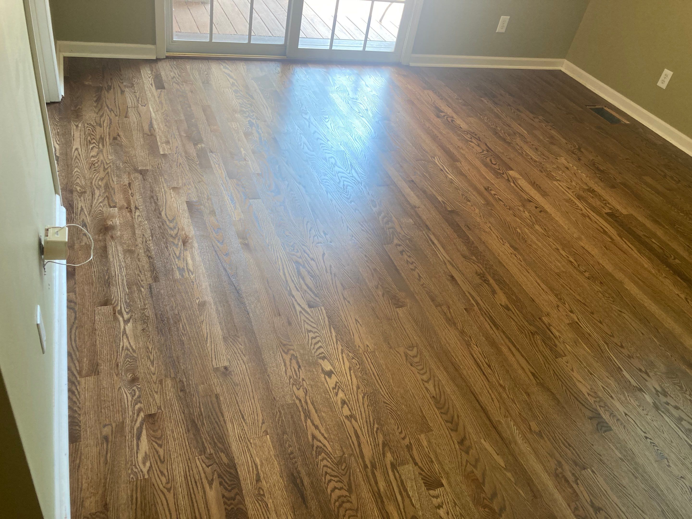 Red and White oak refinish with Duraseal Special Walnut Stain by Footprints Floors of Nashville