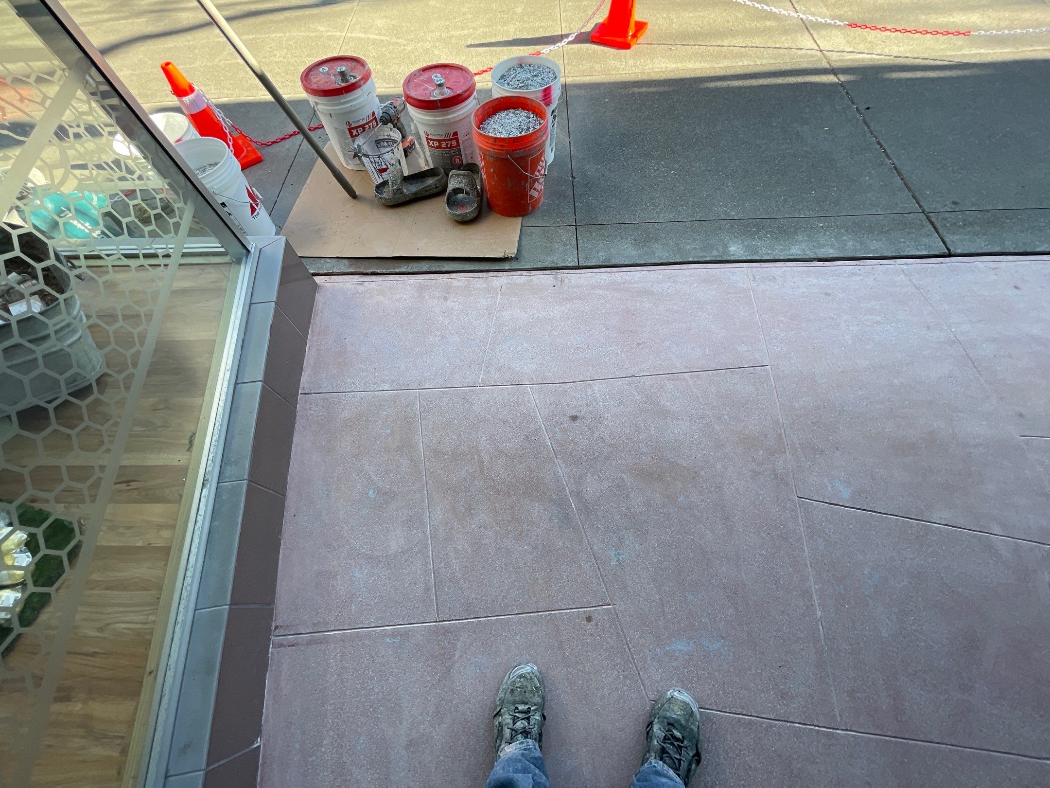 Commercial Floor Transformation using Slate Stone by Croc Coatings, LLC