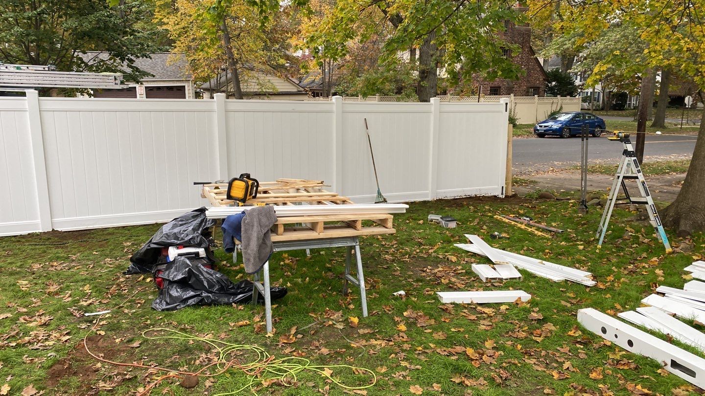 Fence Installation using Vinyl Fence  by A Plus Exterior