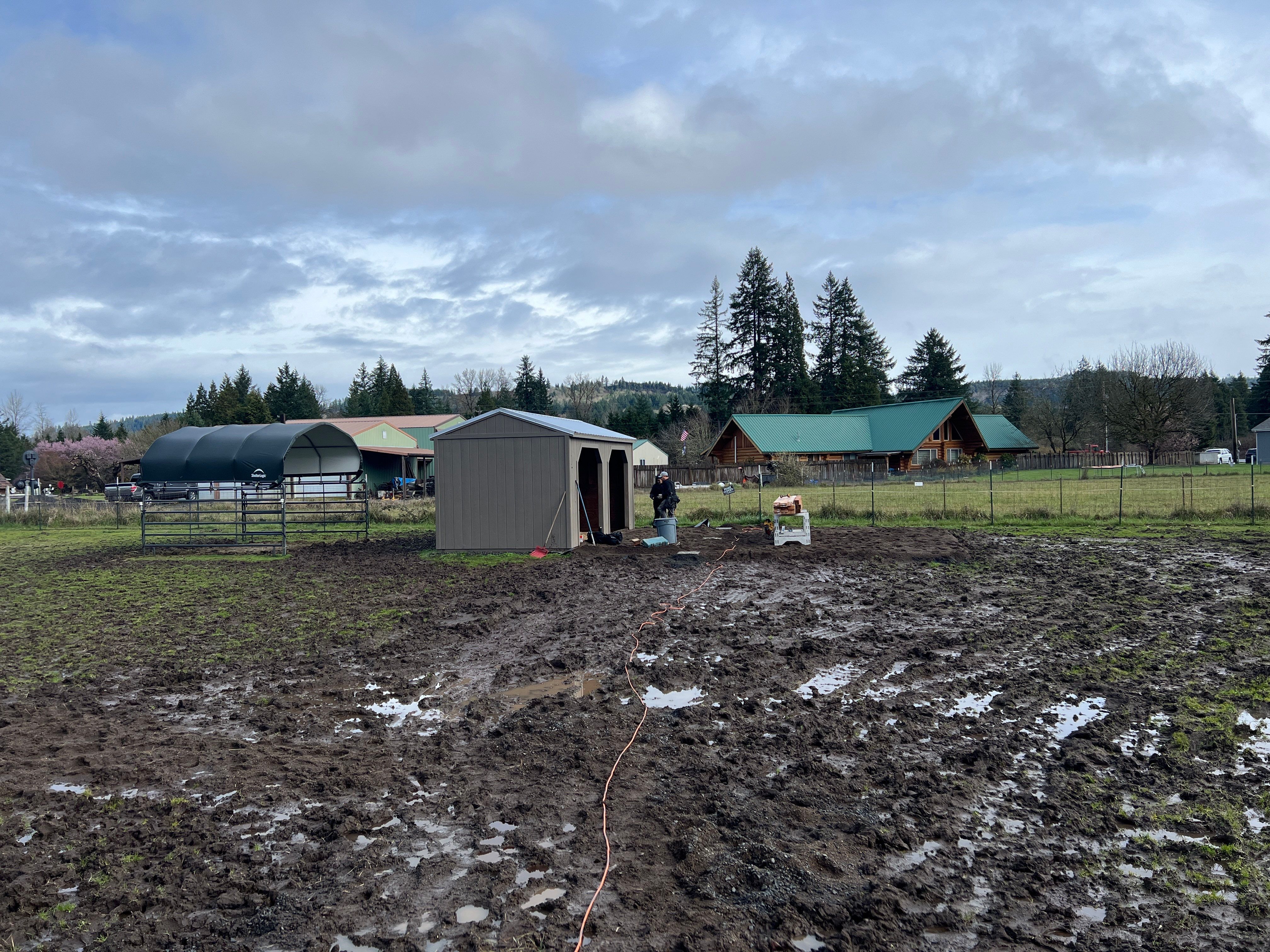 Shed Cover using Pressure Treated Posts by Villegas Remodeling, LLC