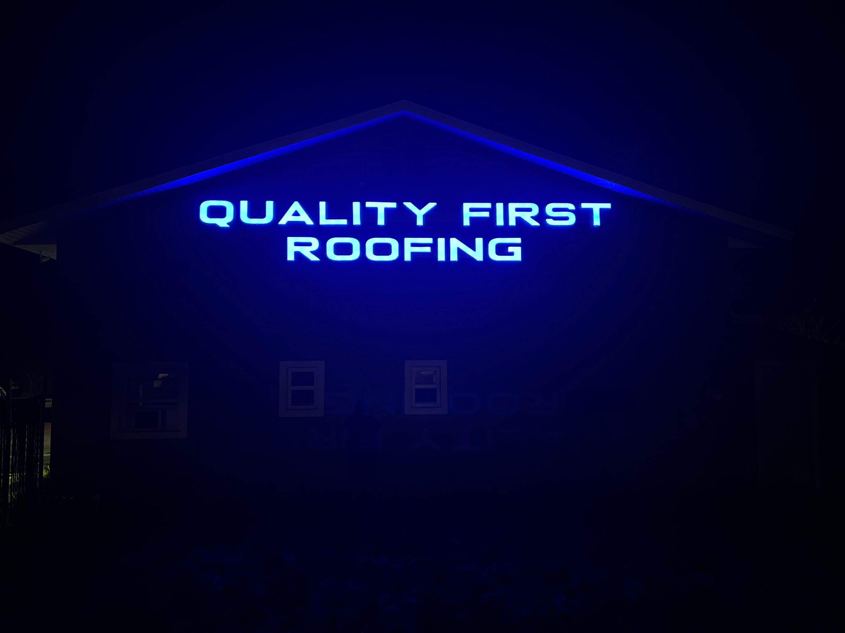 Channel Letters for Quality First Roofing by SignCrafters
