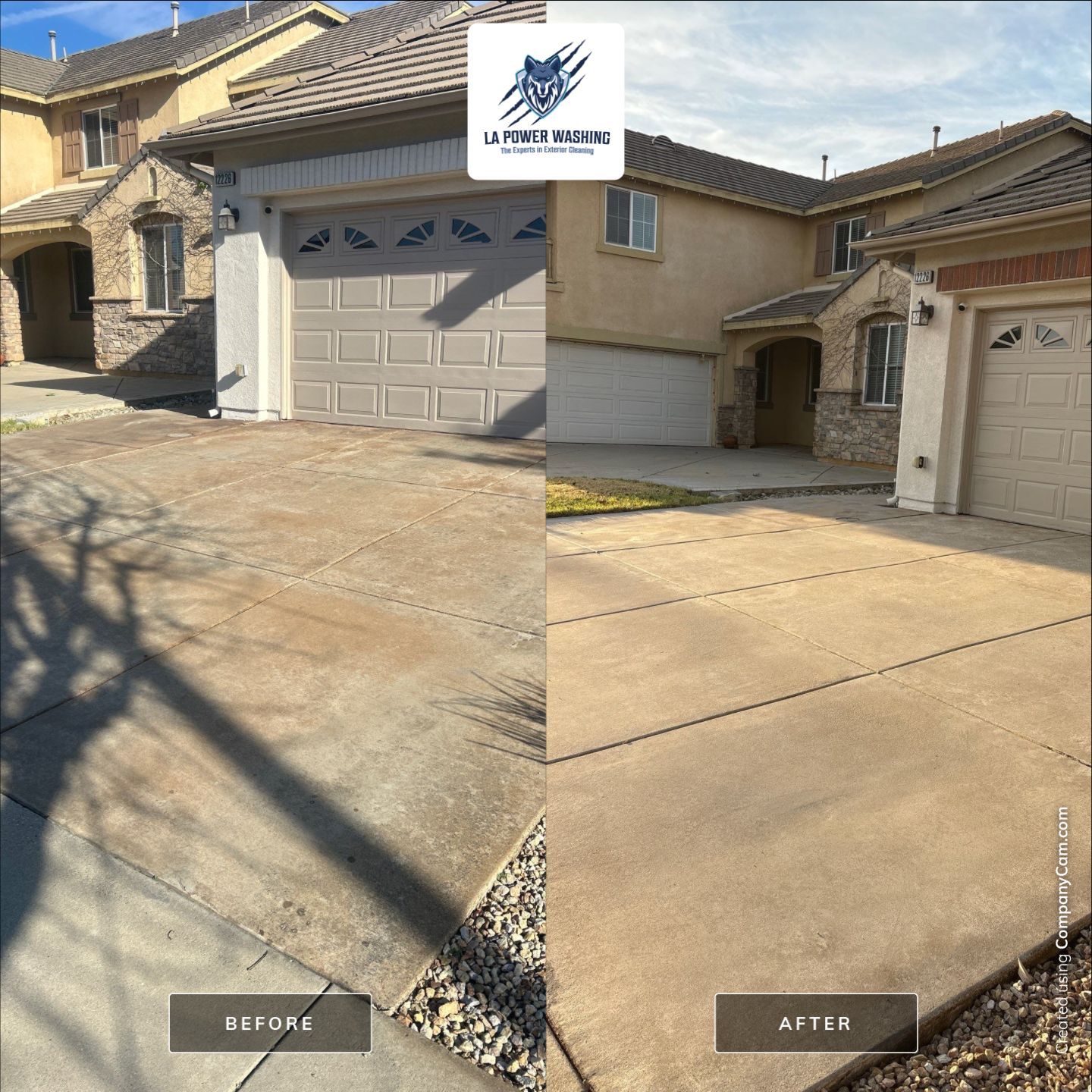 Sandblasting & Staining Concrete Driveway In Rancho Cucamonga, CA by La Power Washing Inc