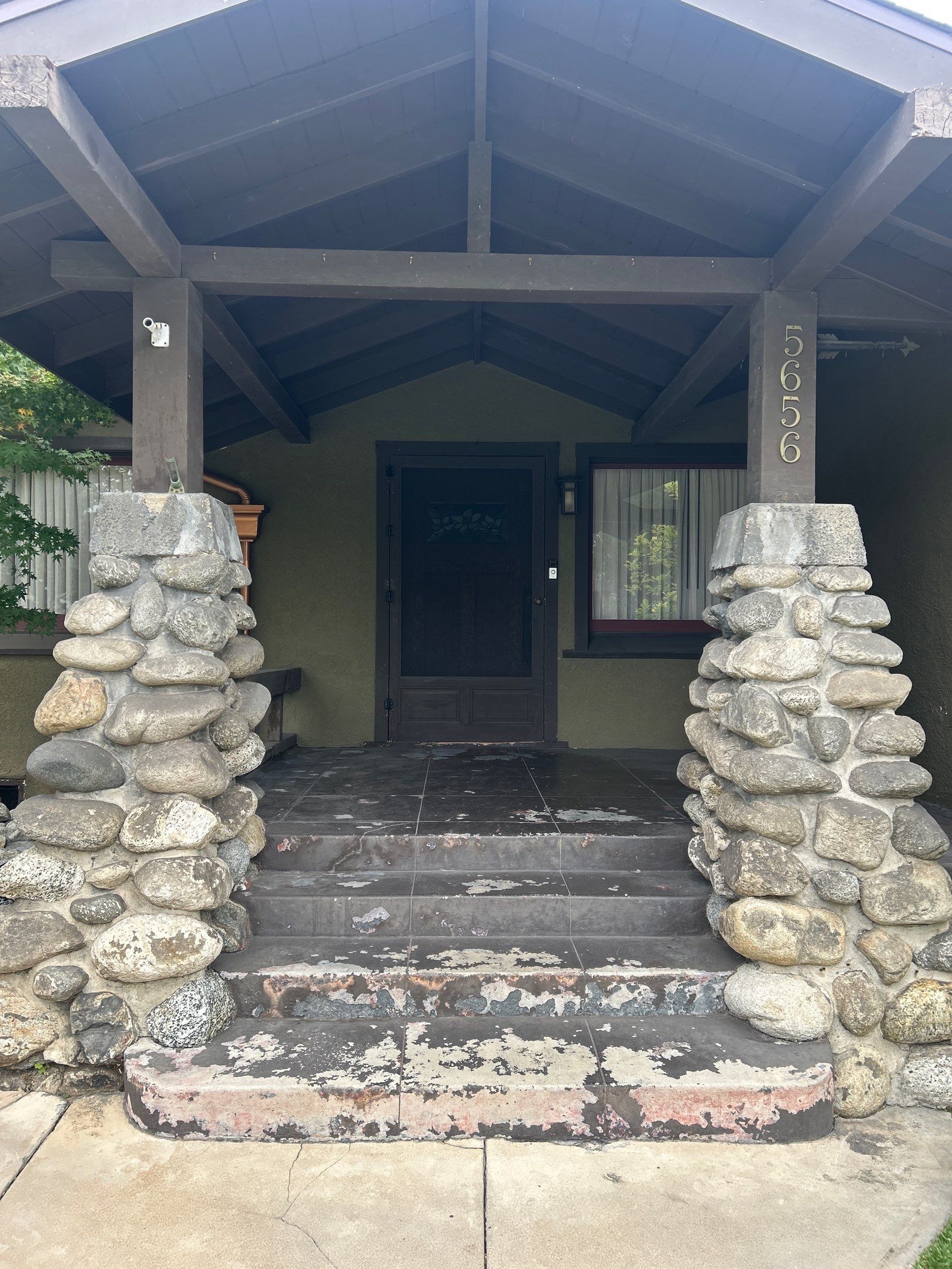Sandblastig & Staining Front Concrete Porch In Los Angeles, CA by La Power Washing Inc