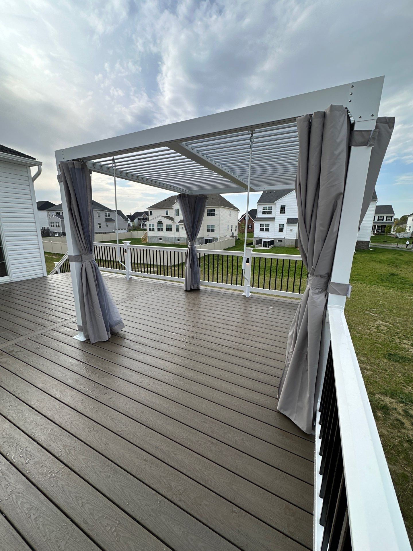 New deck + Manual Louvered Pergola by deck guardian