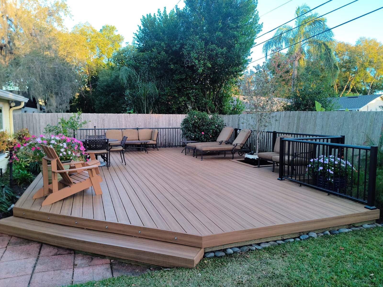 Luxury Multi-Level Deck | Deckorators Voyage Mineral-Based Composite by Orlando pergolas