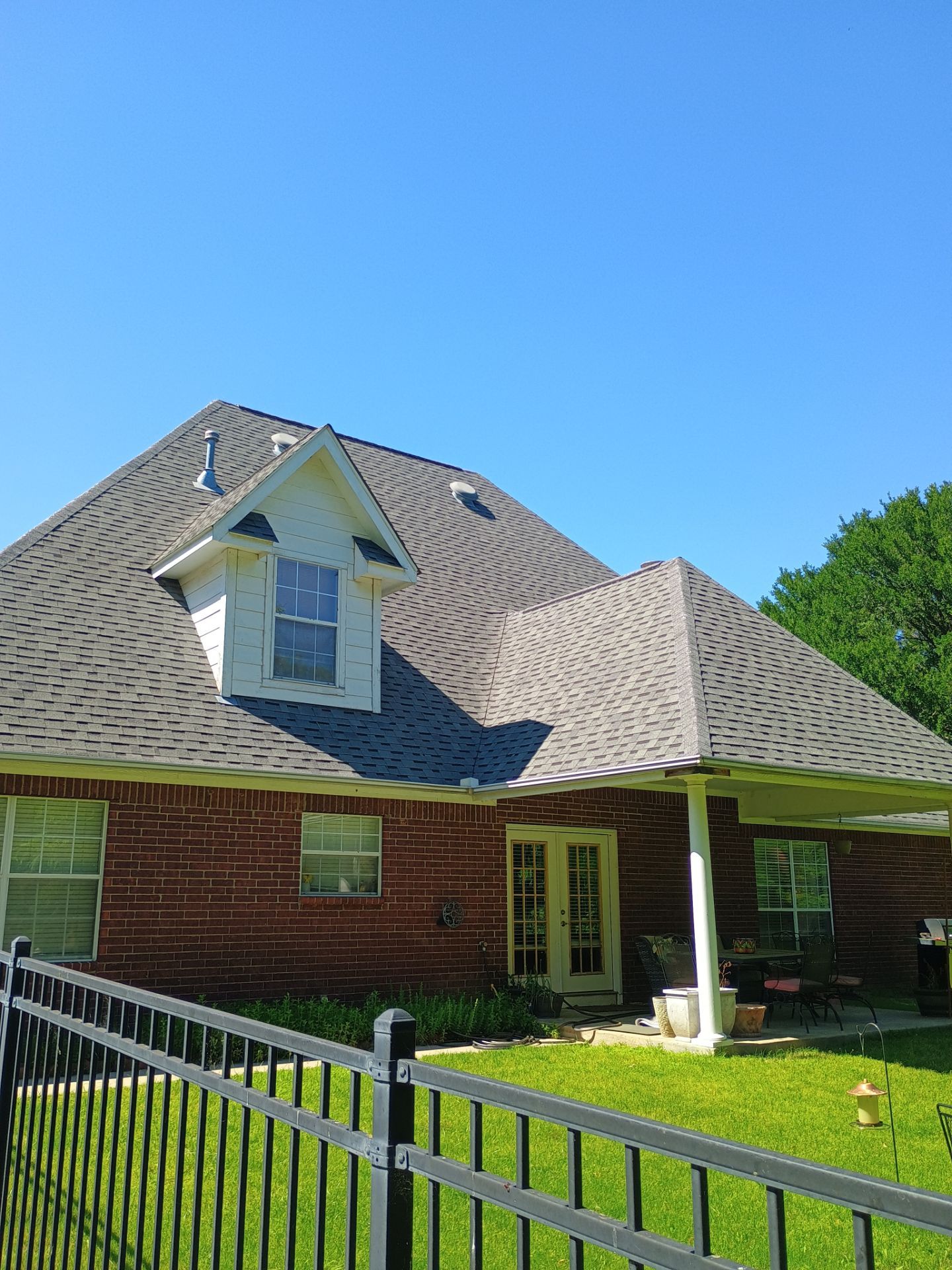 Architectural Shingle Roof Replacement for Brick Residence in Ardmore by BANA Roofing and Solar Supply