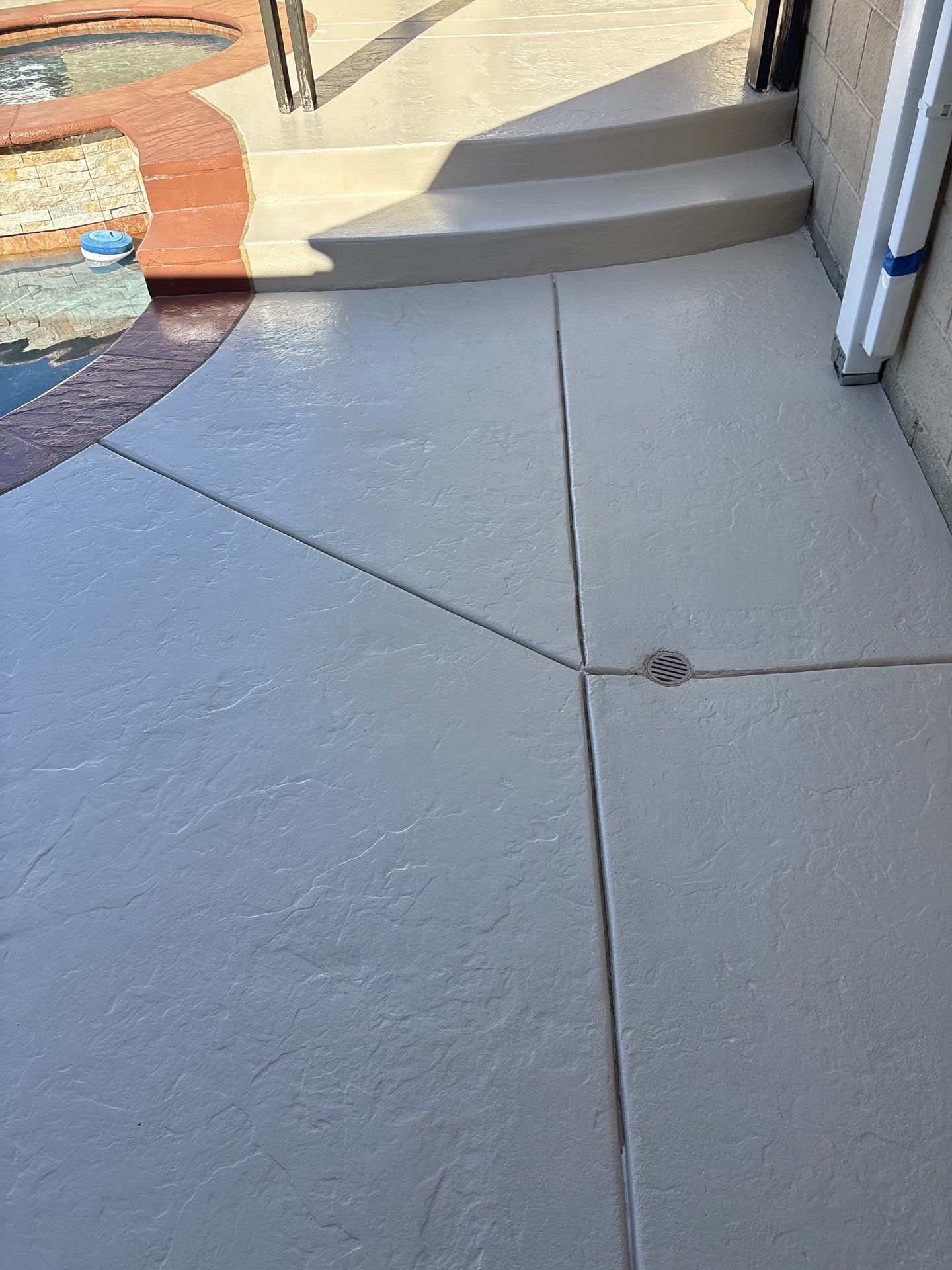 Sandblast & Staining Pool Deck In by La Power Washing Inc