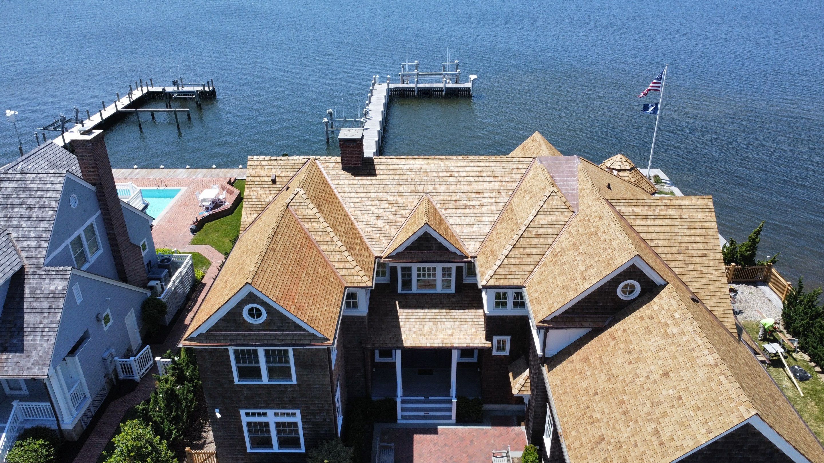 Residential Roofing Installation using Cedar Shakes by CMNG LLC