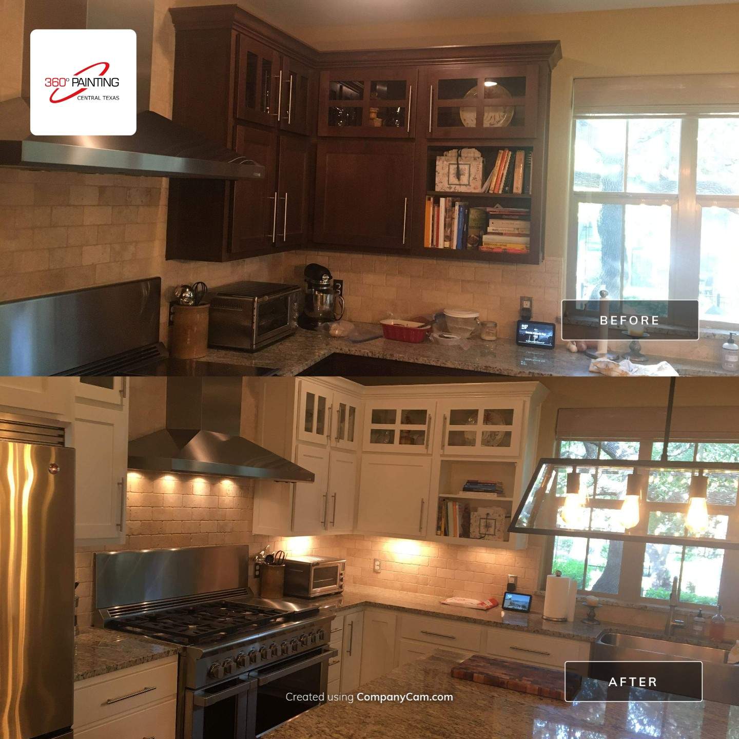 Kitchen Elegance: Transforming Spaces with a Cabinet Symphony of Brightness and Style! by 360 Painting Central Texas 