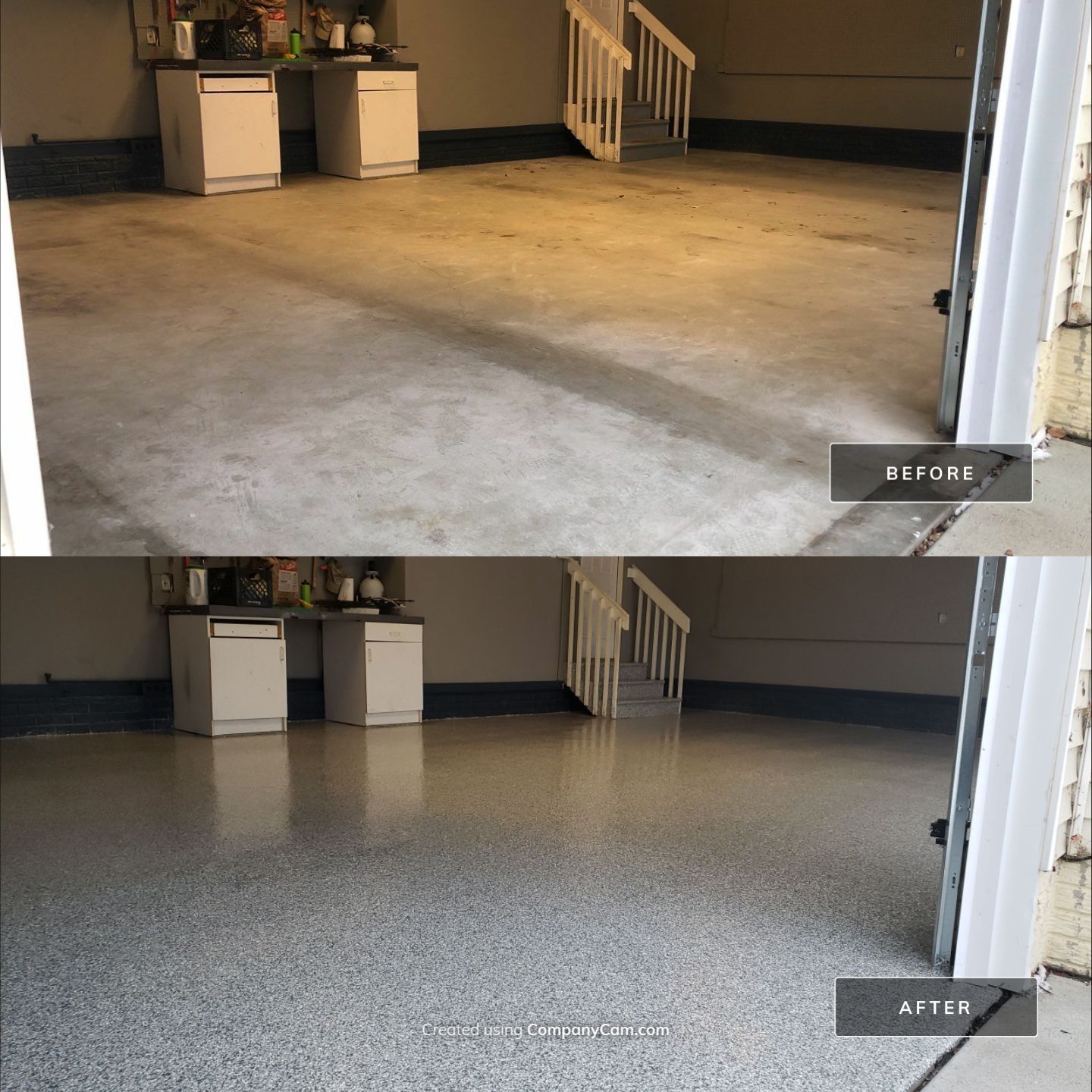 West Des Moines Slate Stone Garage by Revival Concrete Coatings
