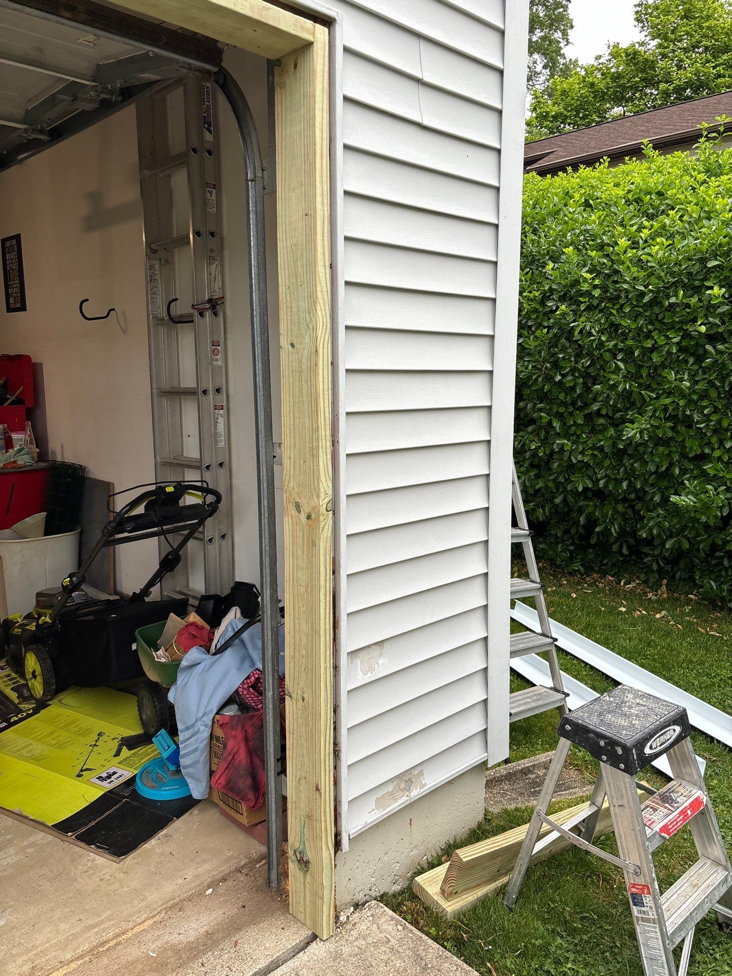 Rot Repair to Garage, and install new flashing by Laser Focused Solutions LLC