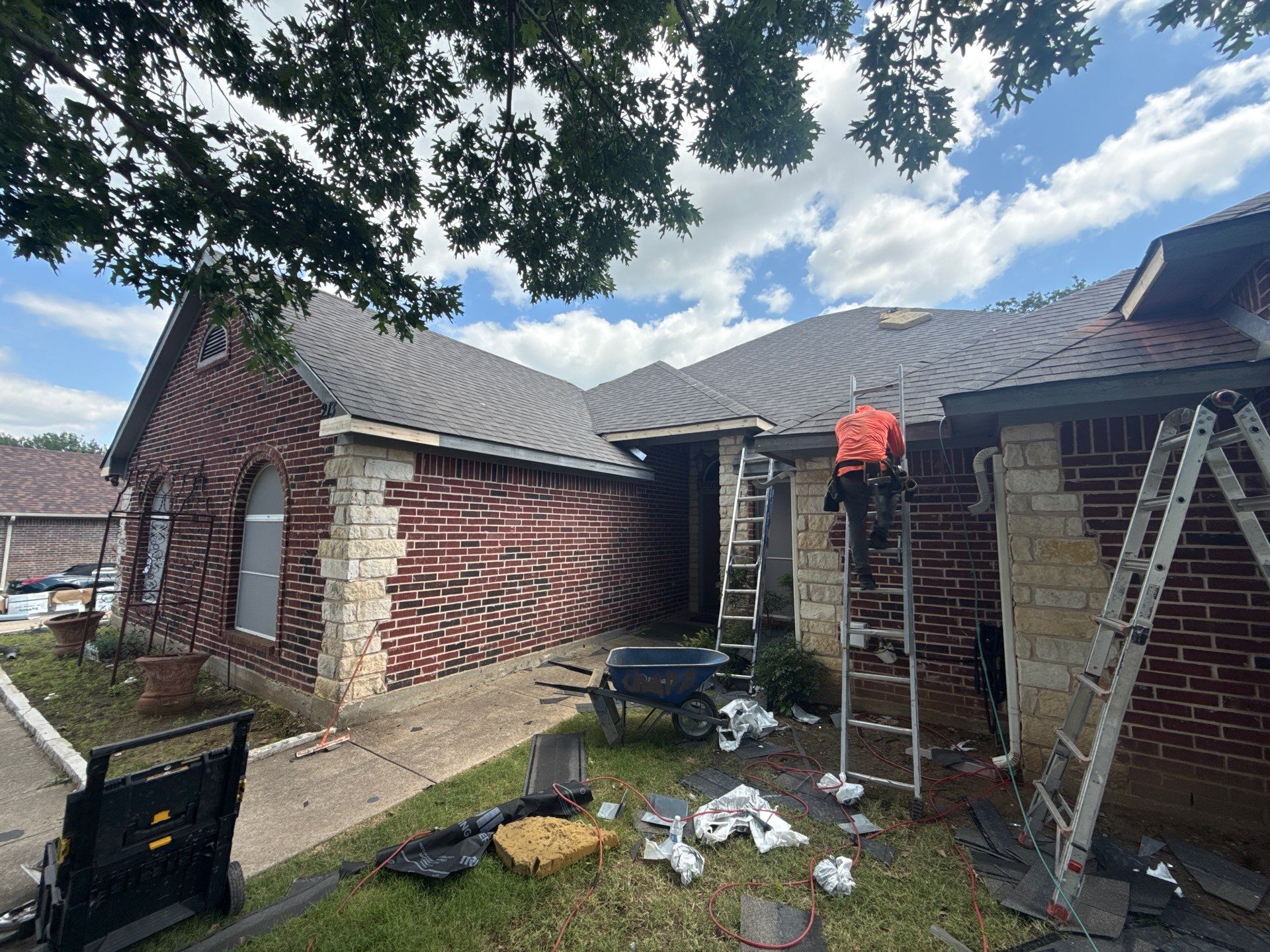 Residential Roof Replacement with IKO Cambridge Shingles in Shady Shores by First Out Roofing 
