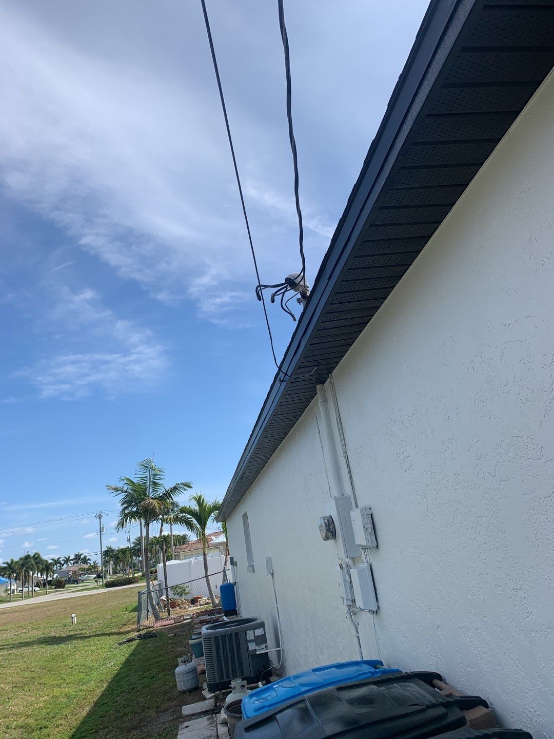 Black Seamless Gutters for Modern Cape Coral Homes by Gutter Professors