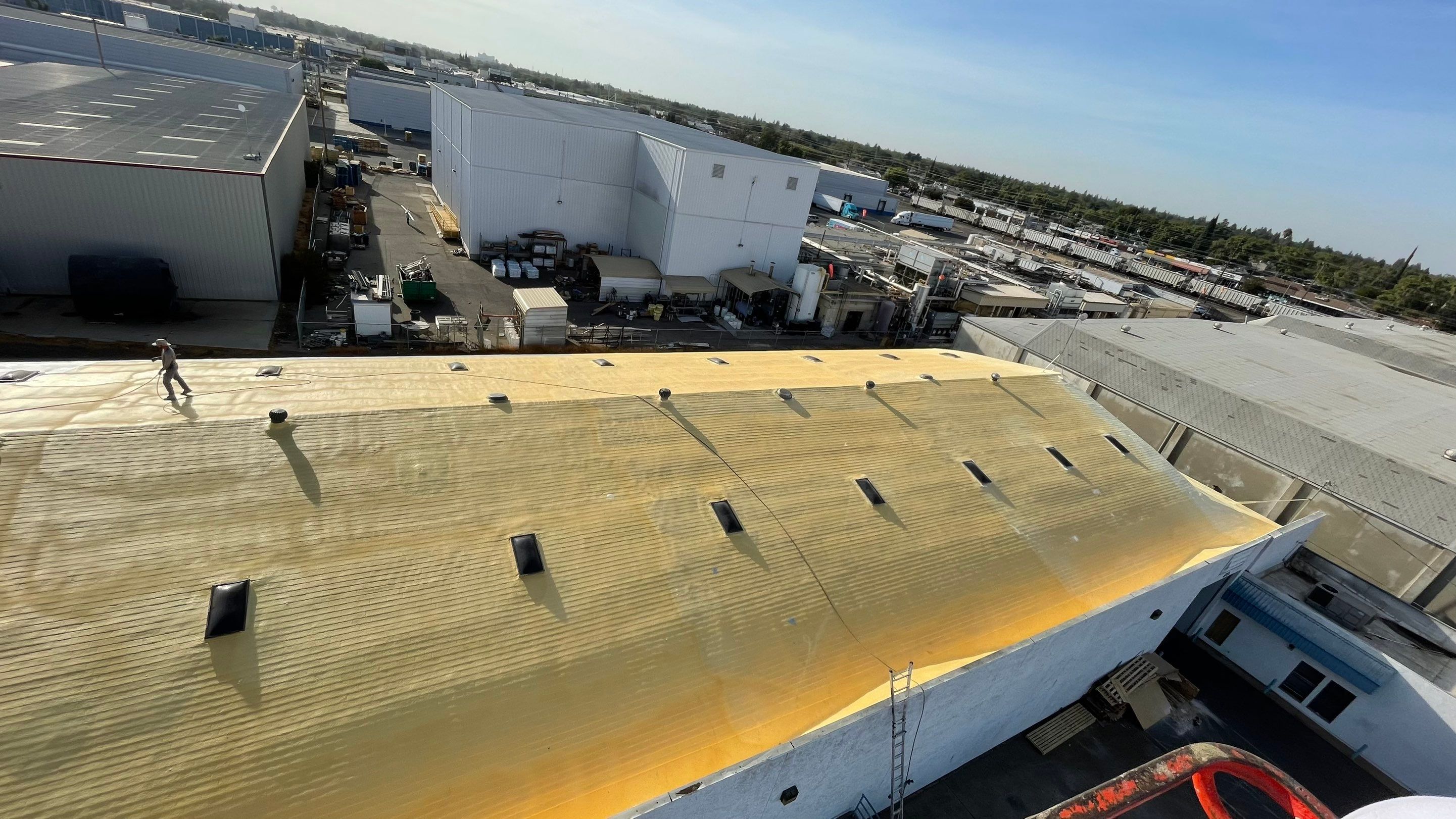 Spray foam and coatings using Polyurethane spray foam by Straight Edge Roofing Inc