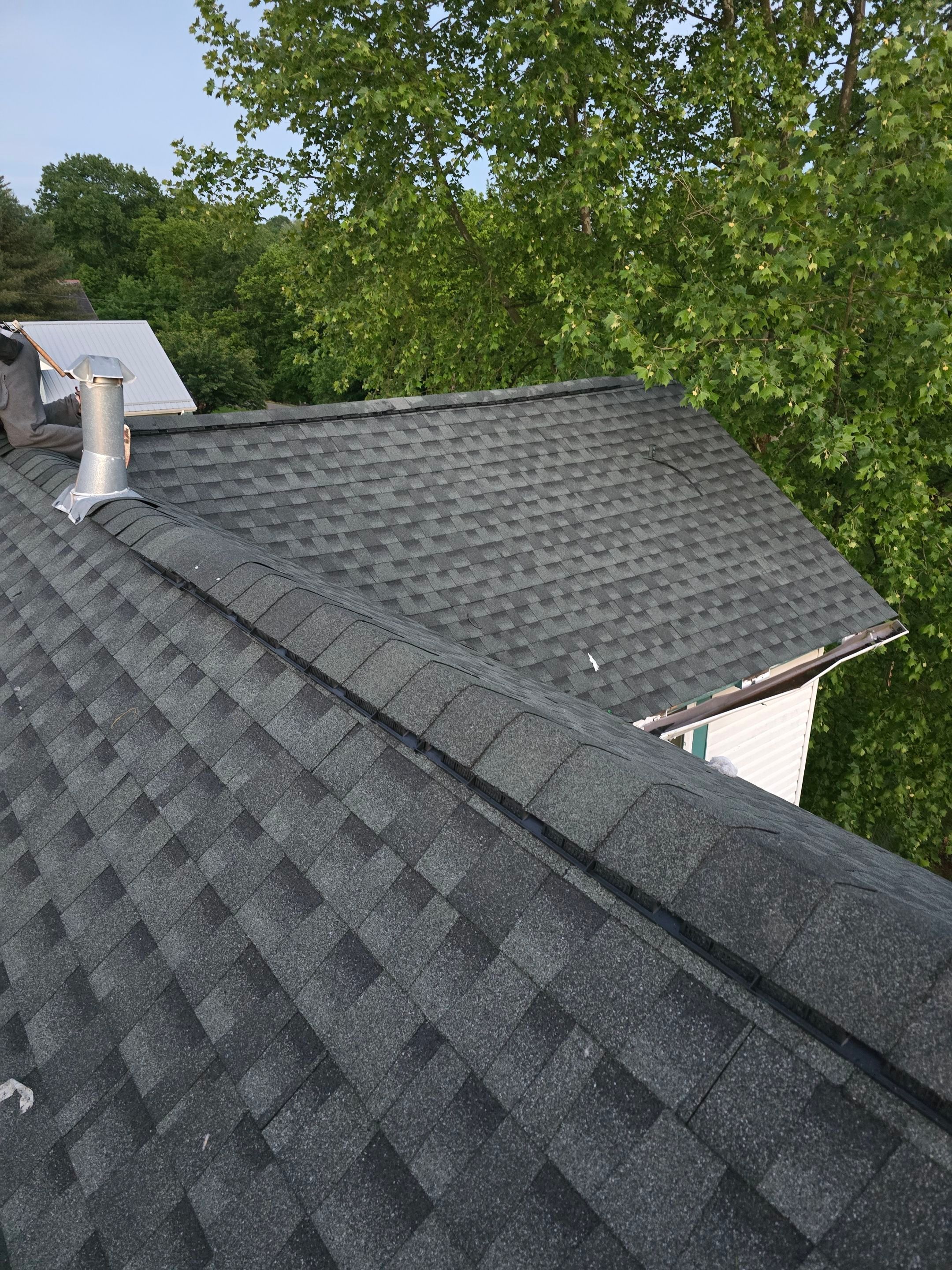 Residential Roofing Installation using GAF Timberline HDZ Williamsburg Slate by Rainstoppers Roofing