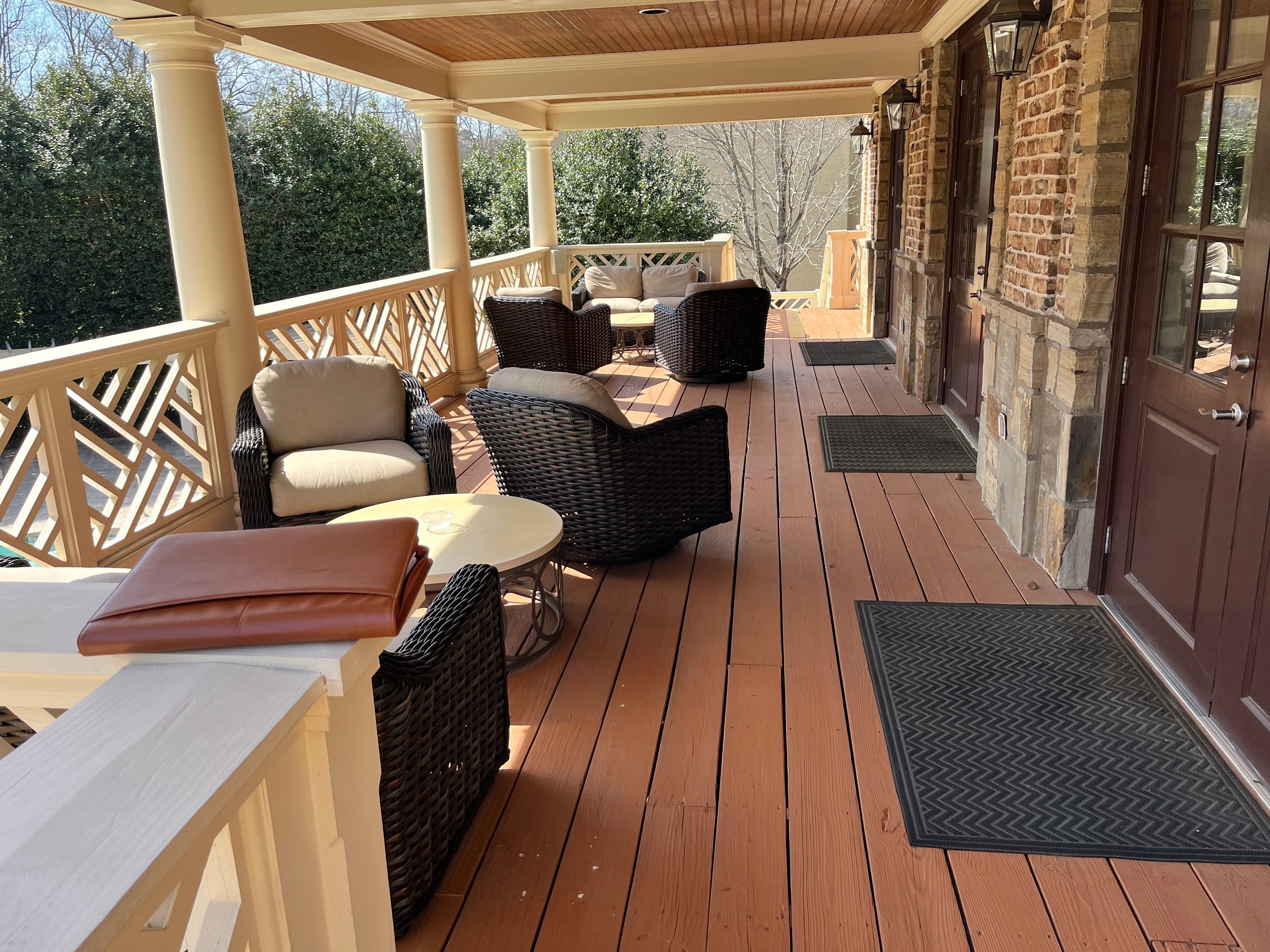Alpharetta, GA Trex Deck Floor Resurface, Steel Railing Install, and Metal Roof Replacement by Nelson Exteriors 