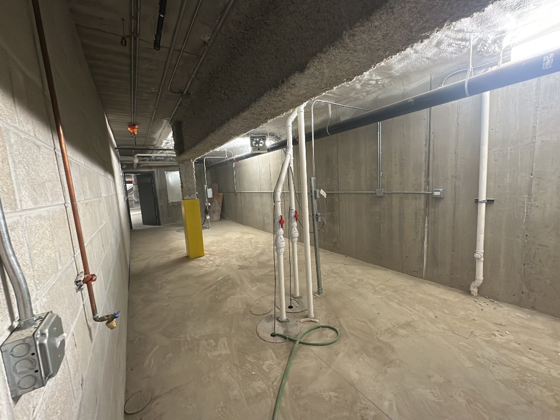 Parking garage post construction cleanup by Northern Power Washing LLC.