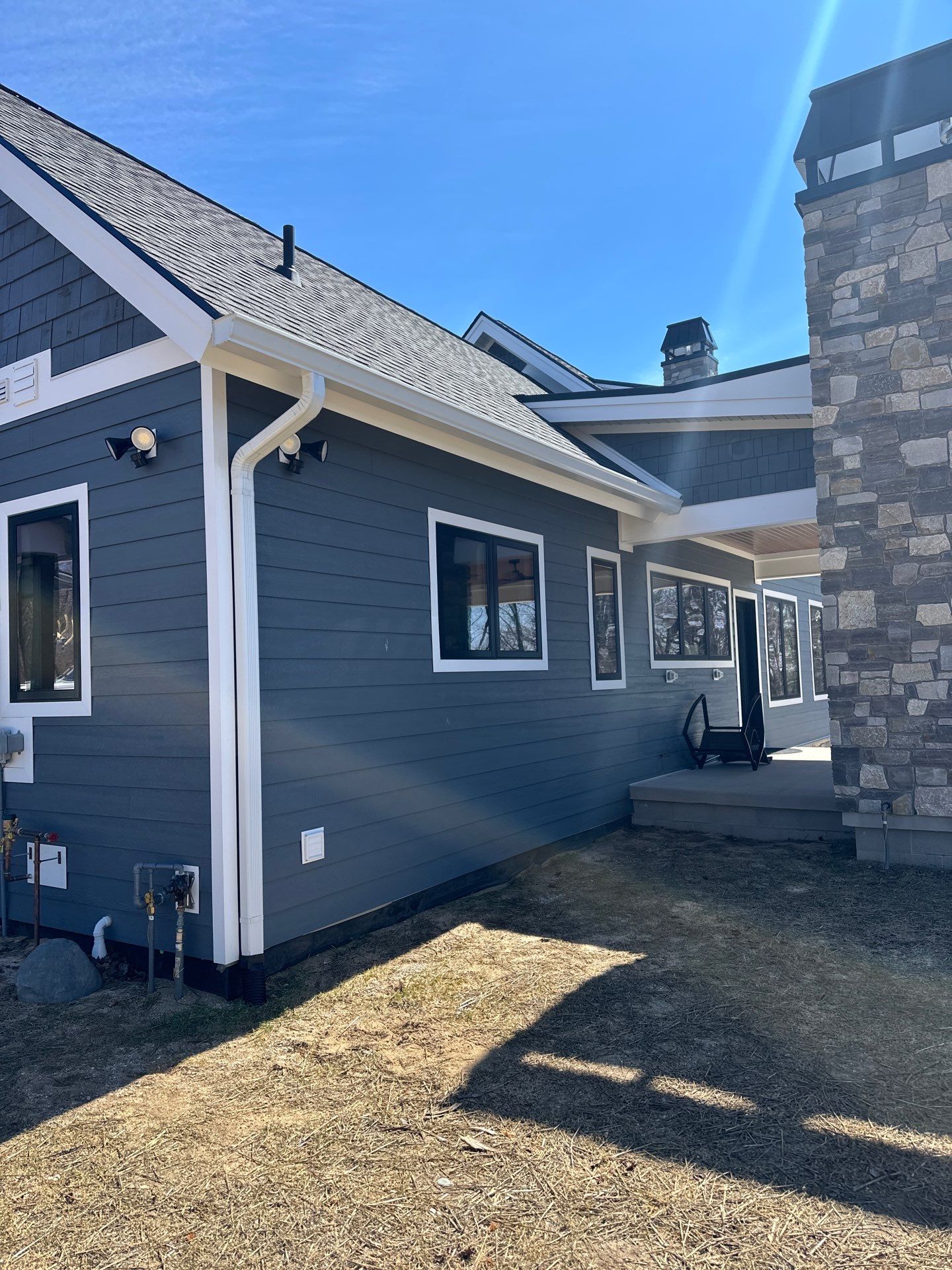 Residential Gutter and Downspout Installation for Ellsworth Home Exterior by Rainbow Seamless Systems