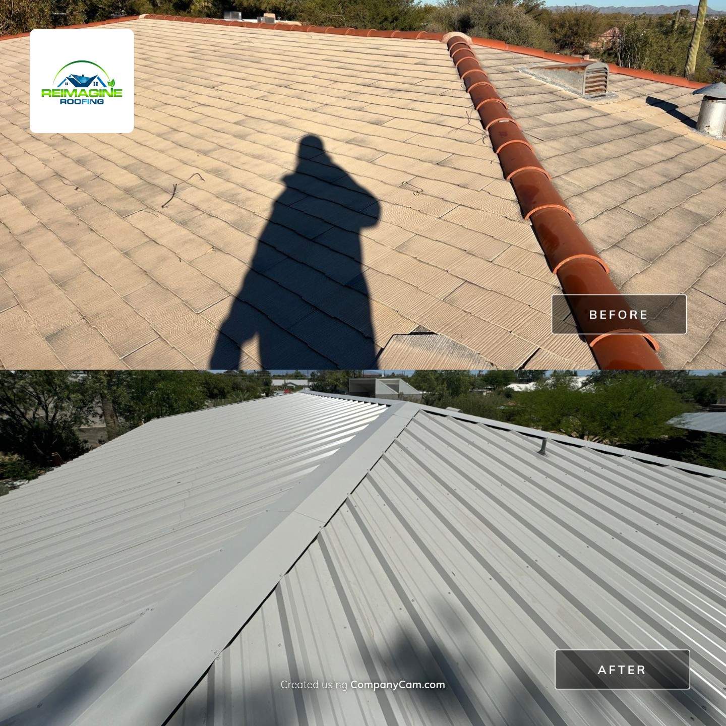 Light Stone Exposed Fastener by Reimagine Roofing