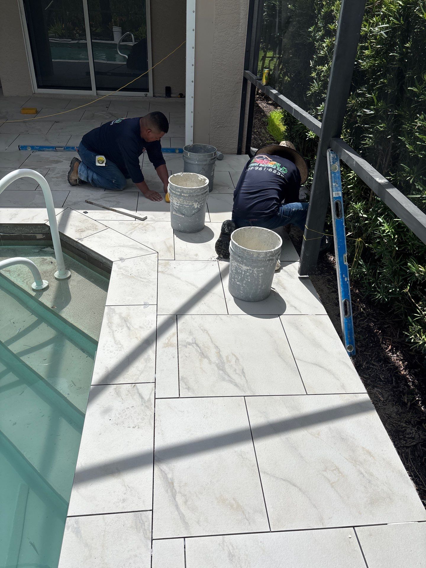Porcelain Pool Deck - Colonial Country Club by Old Town Pavers Llc