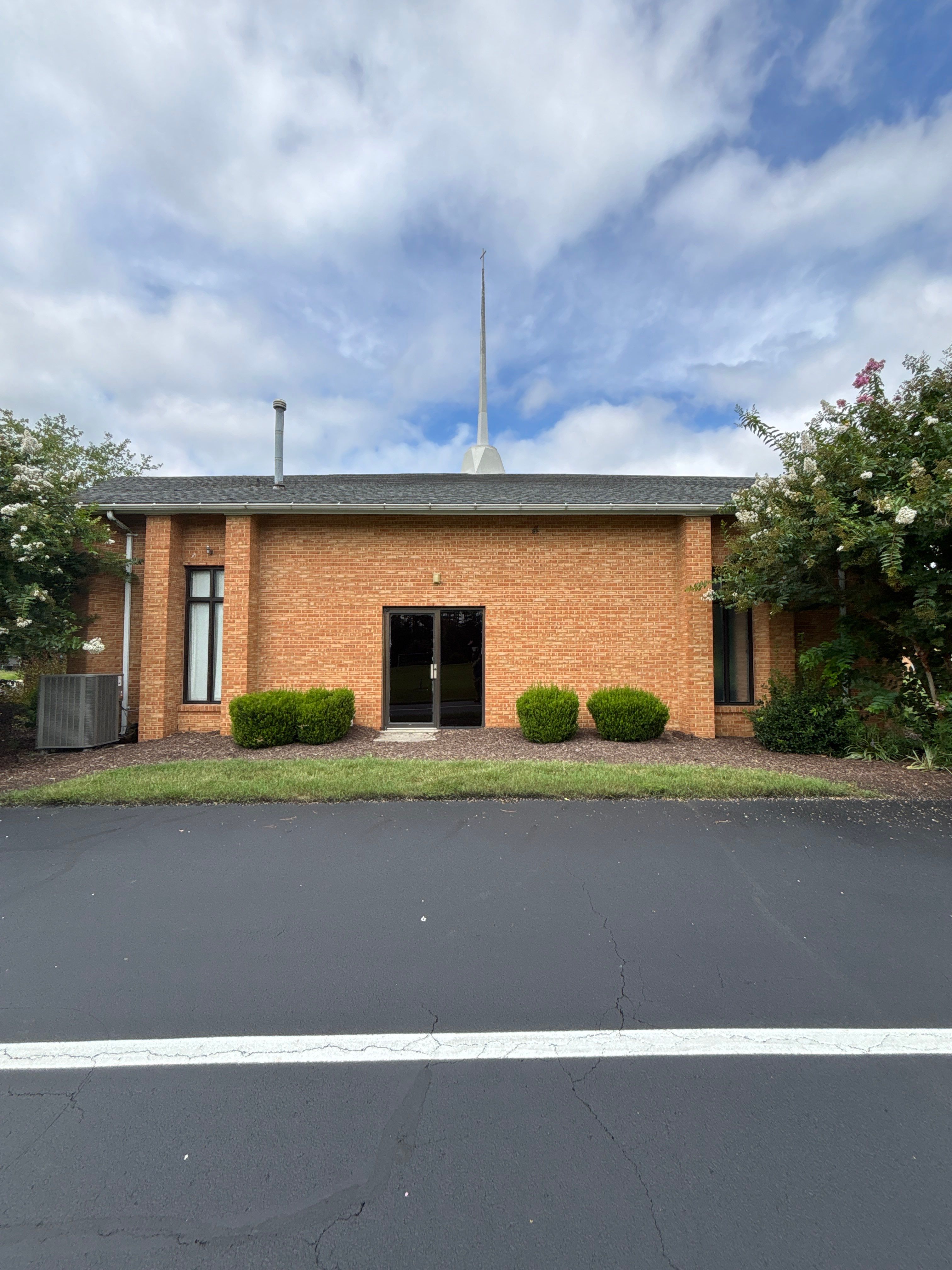 Church Exterior Brick Painting with Romabio Masonry Flat by Highfill Painting