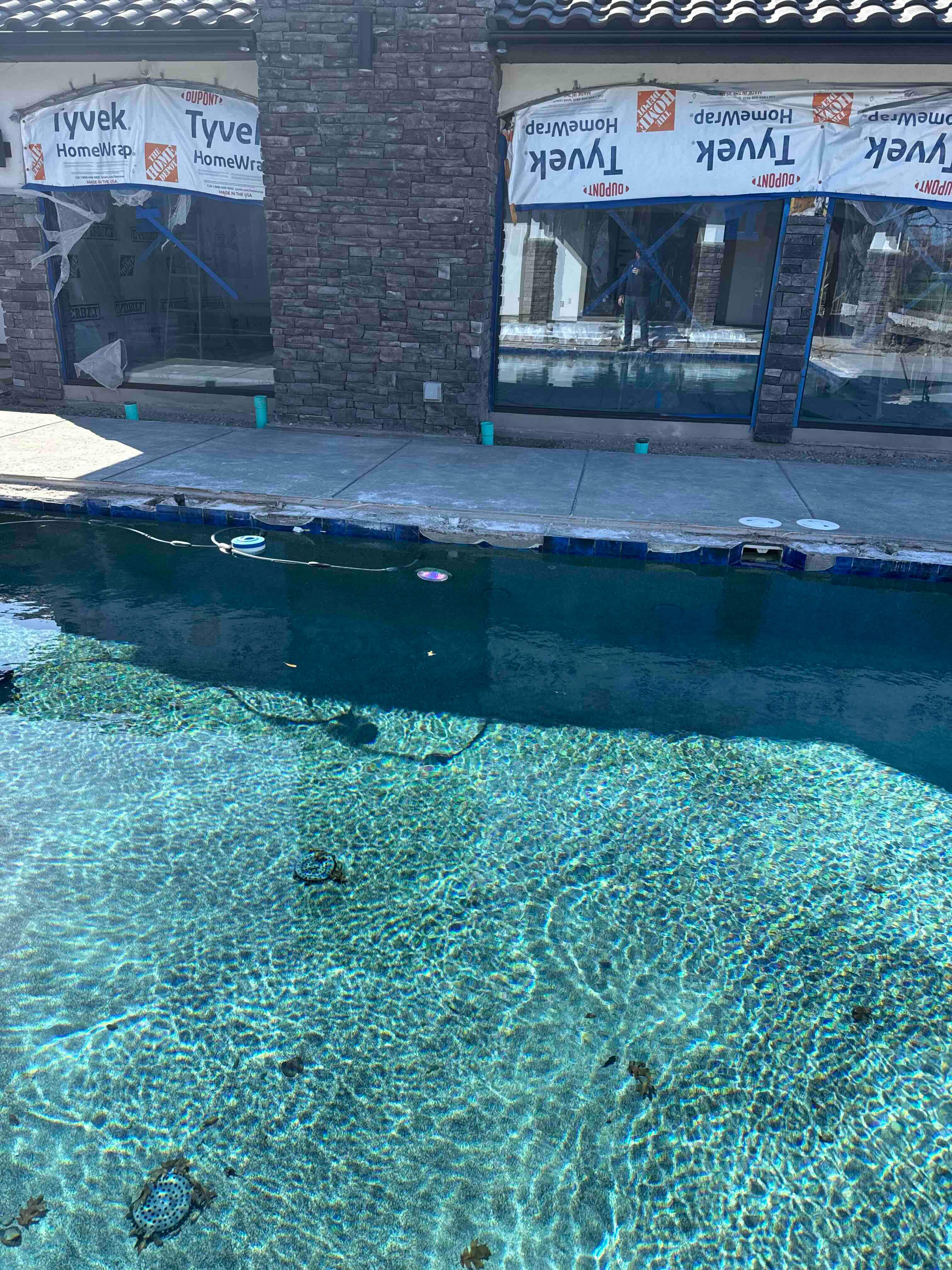 Modern Geometric Pool with Raised Spa and Glass Tile by Pinnacle Pools and Spas - DFW