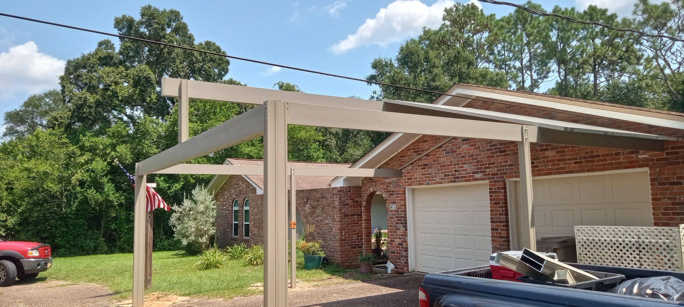 Carport using Colorbeam by Titan Sunrooms