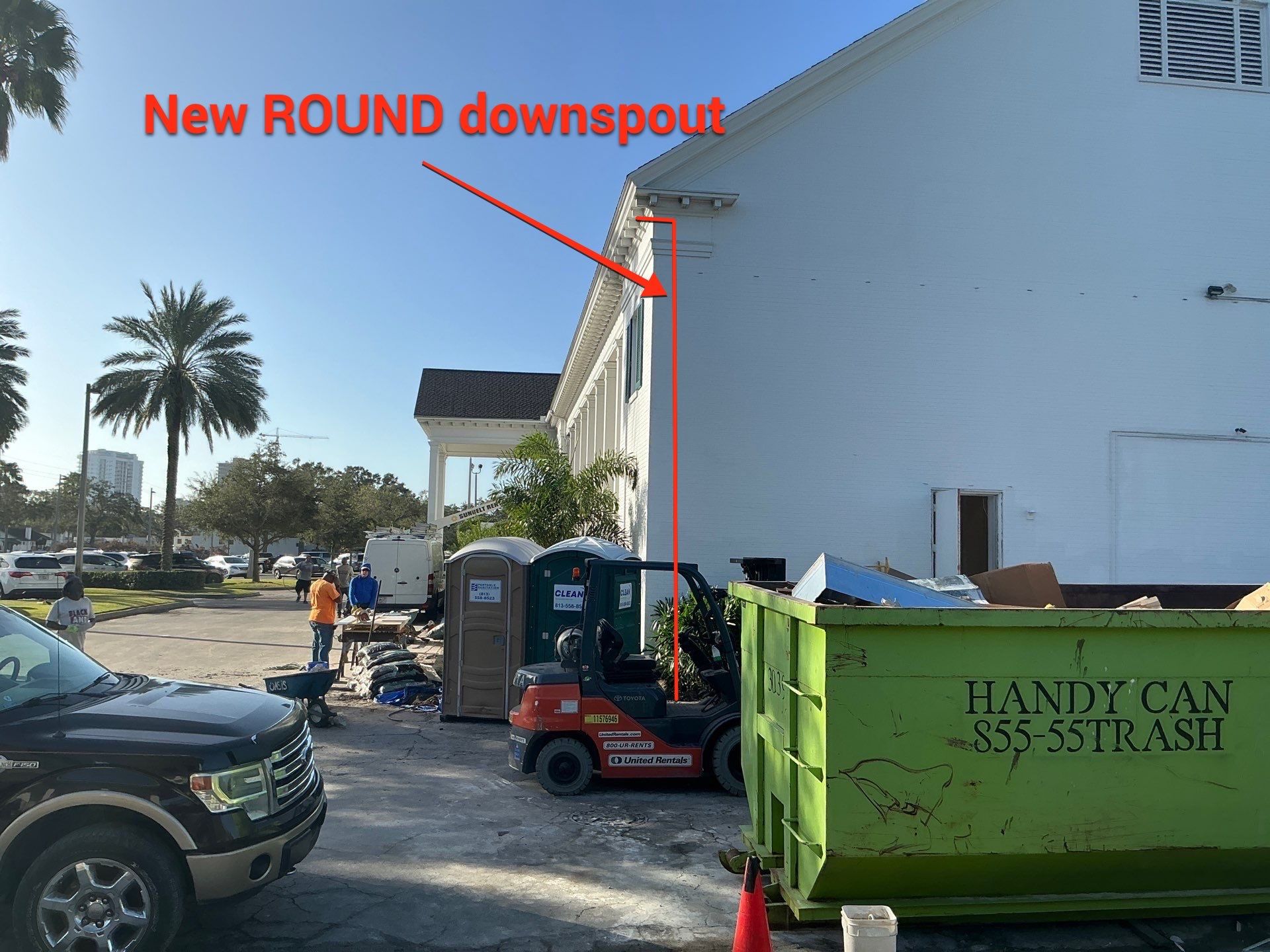 Round Downspouts and Seamless Gutter Installation in Tampa FL by Gutter Professors