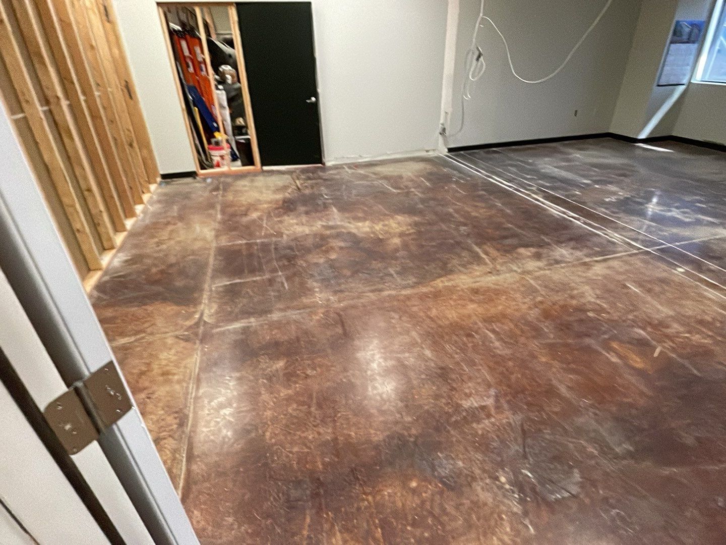 Equipment Share Commercial Floor Transformation using Smoke w/ 5% Orange by Croc Coatings, LLC