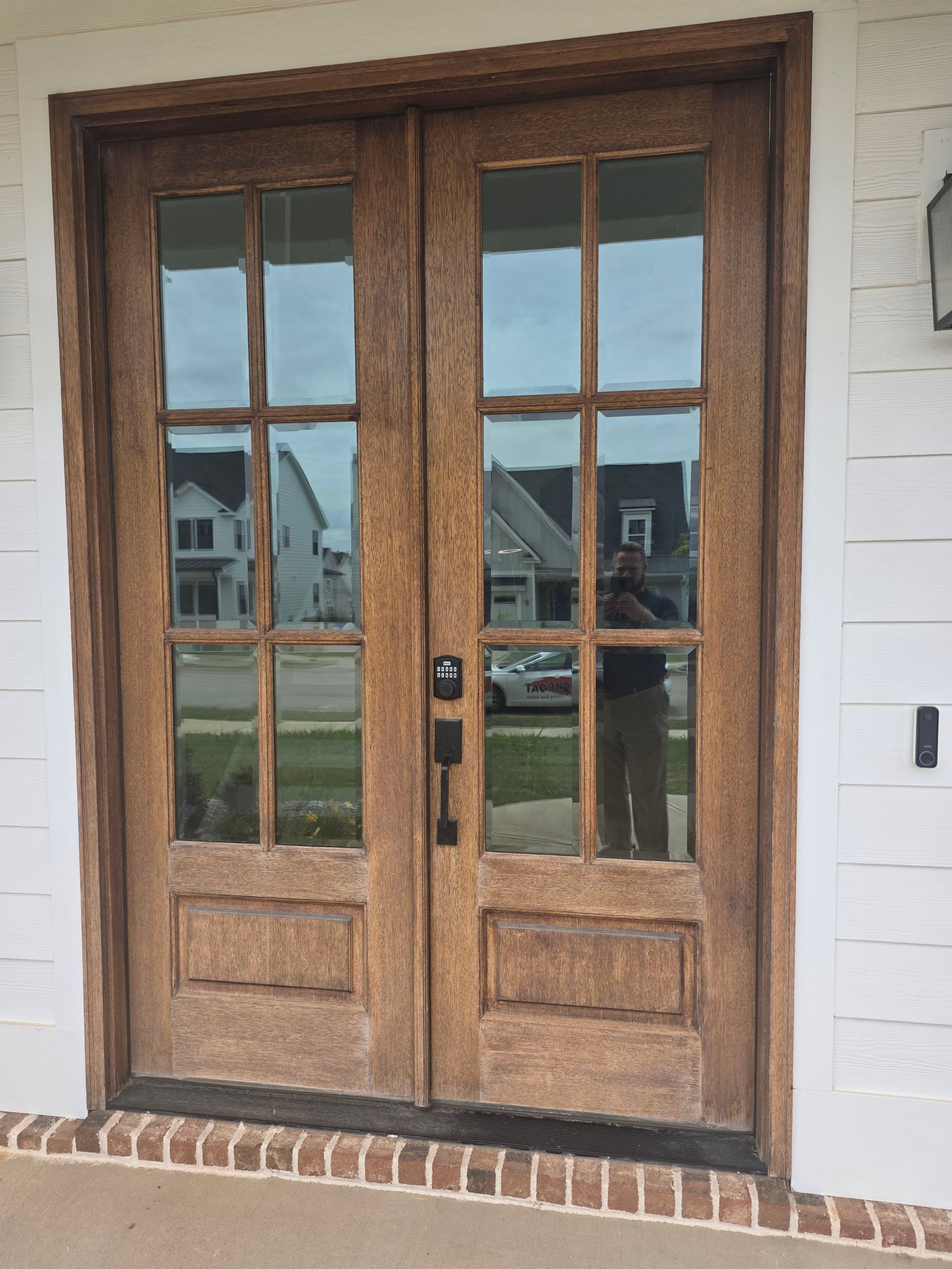 Wooden Double Door Refinishing and Patio Coating in Evans by Fresh Coat Painters of Augusta