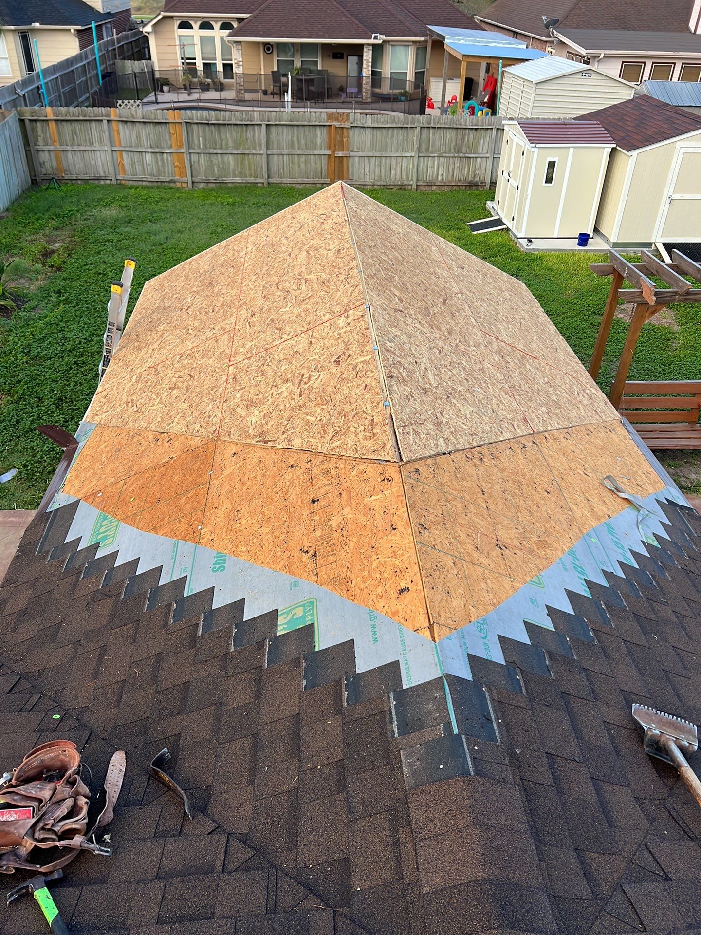 Back Yard Shade by Bayfront Roofing and Construction