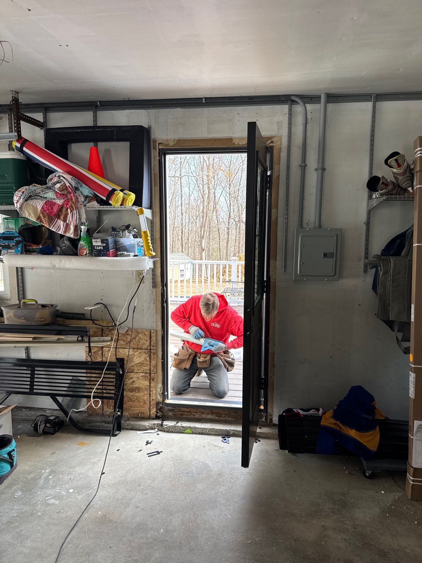 Entry Door Replacement with Clean Modern Finish by DiGiorgi Roofing and Siding Inc