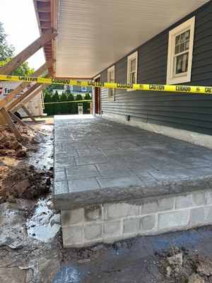 Stamped English Rivenstone concrete Porch/Patio 
