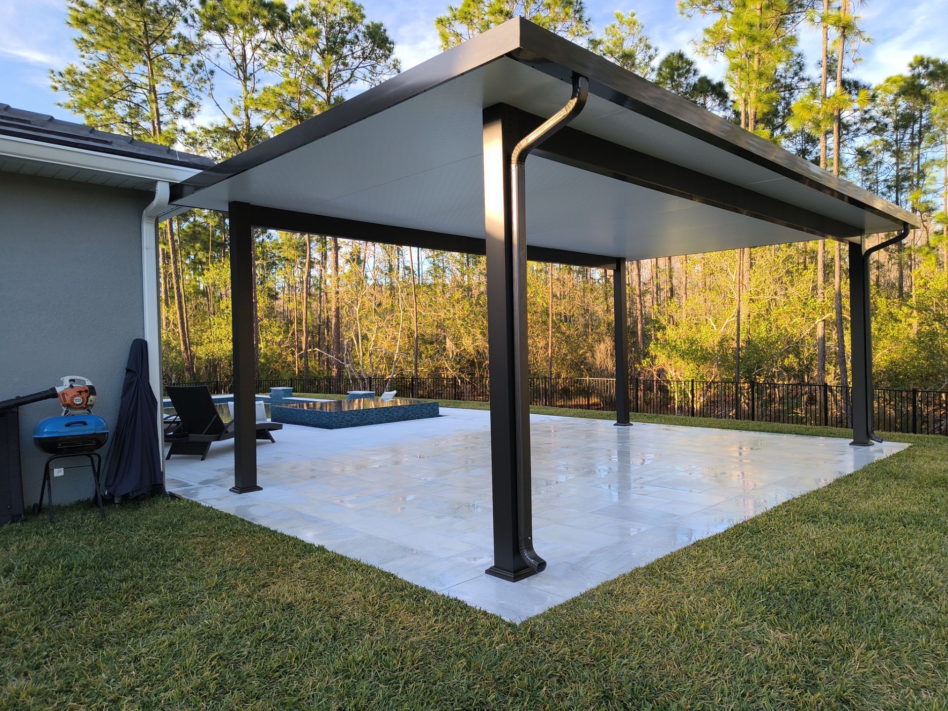Modern Freestanding Insulated Pavilion | Windermere Poolside Oasis by Orlando pergolas