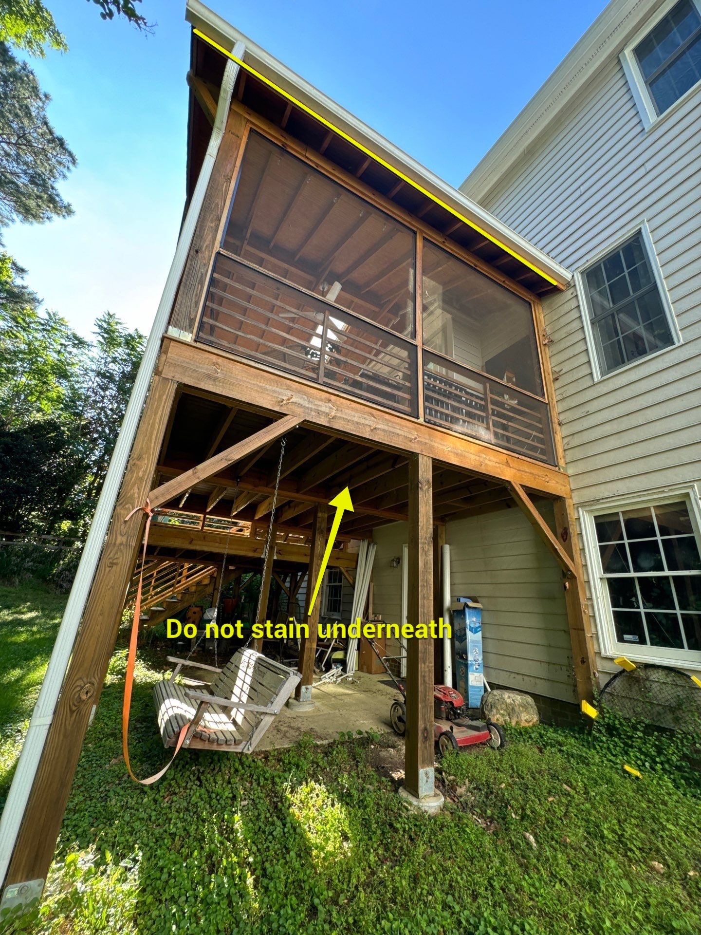 Porch staining by GonzalezPainters & Contractors Inc 