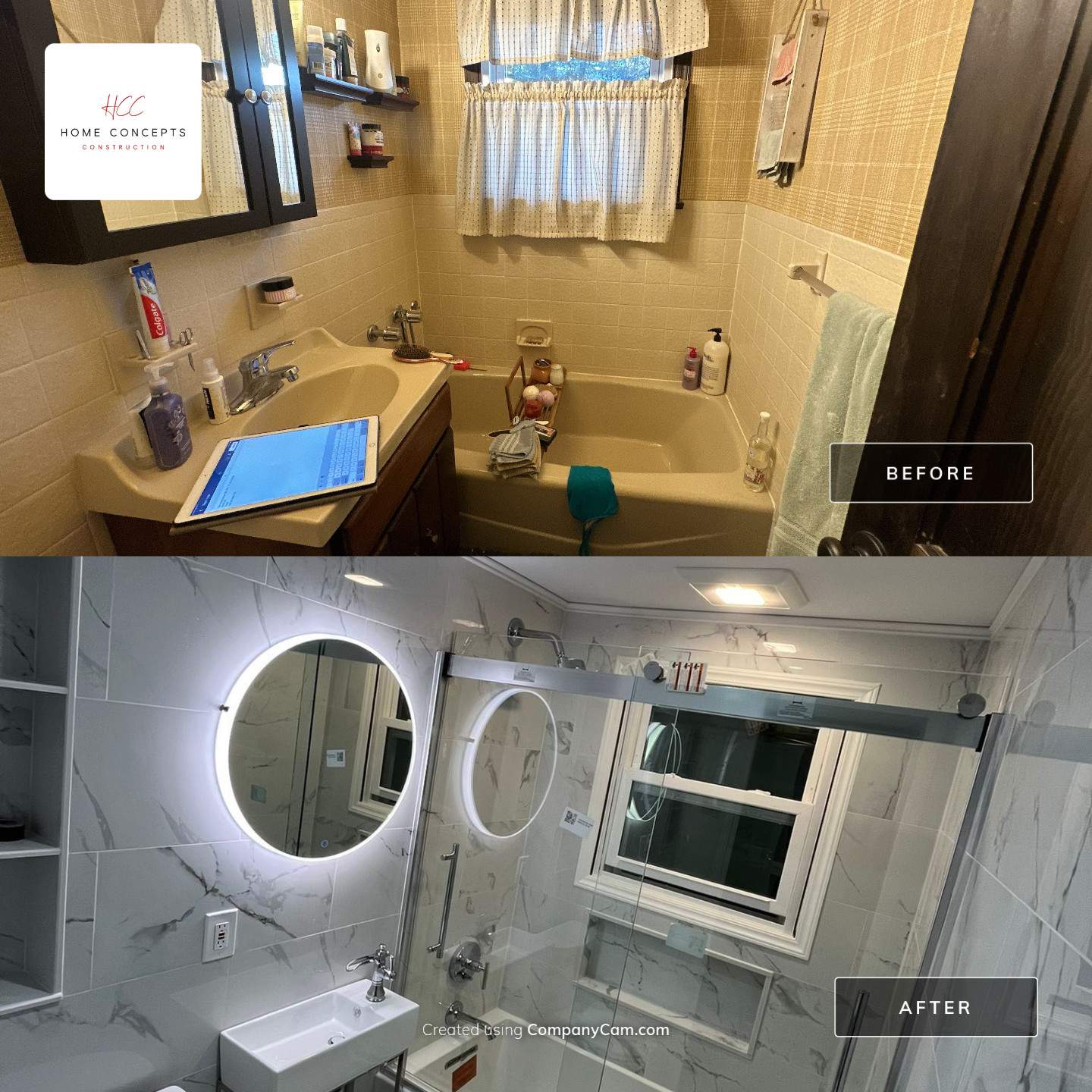 Bathroom Remodel using Tile by Home Concepts Construction