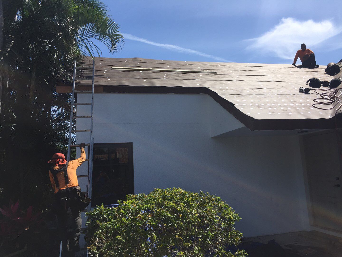 Residential Roofing Installation using 1" Nail strip metal roof by BLUES BROTHERS ROOFING