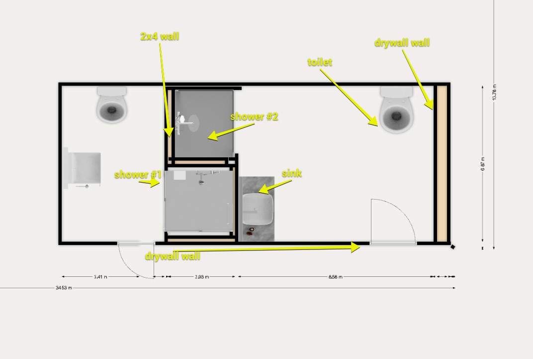 Gym Bathroom Remodel – Wisner, NE by Crows Roofing LLC
