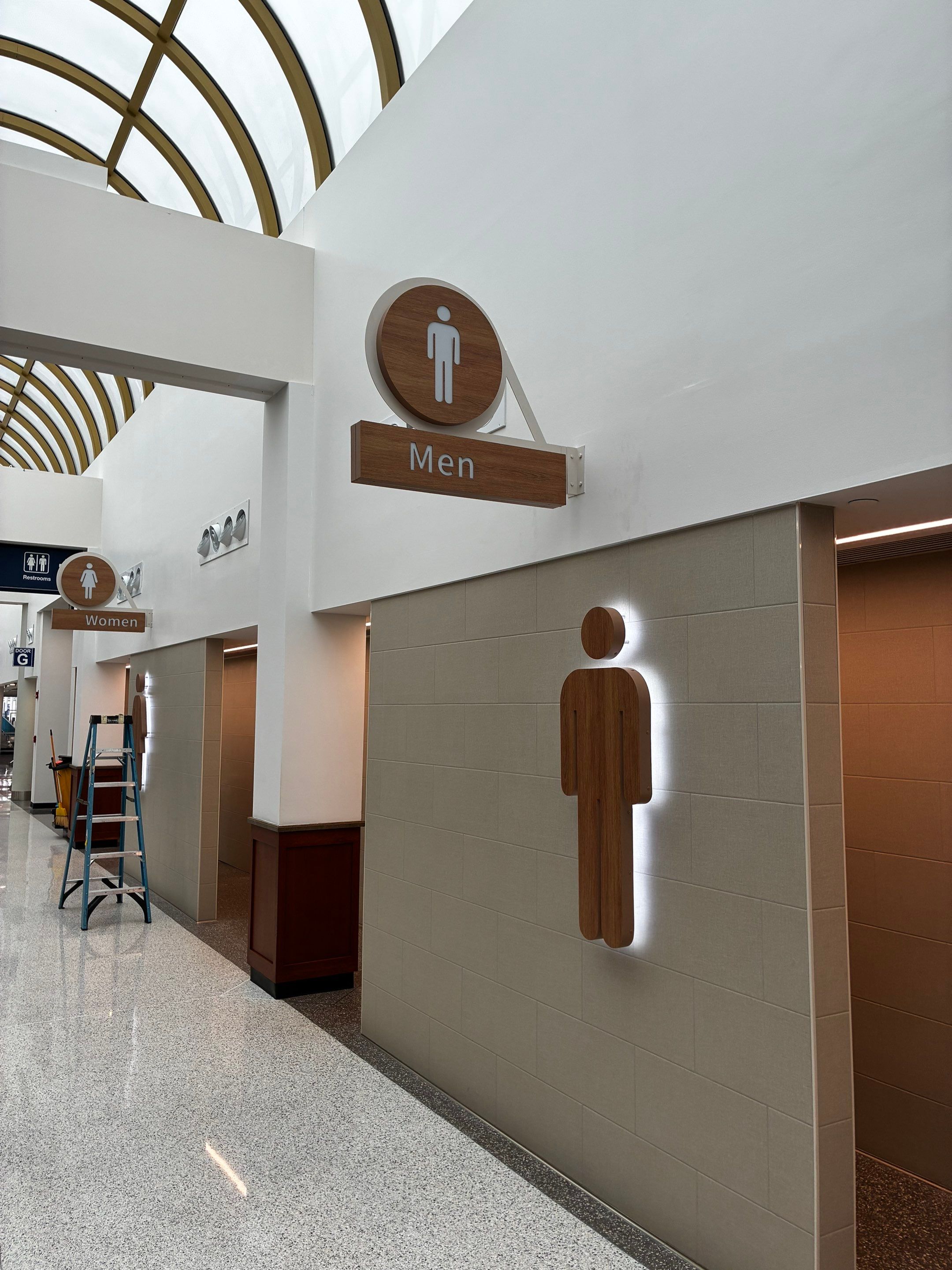 South Bend Airport Interior Wayfinding and Backlit Signage Installation by Hayes Design co