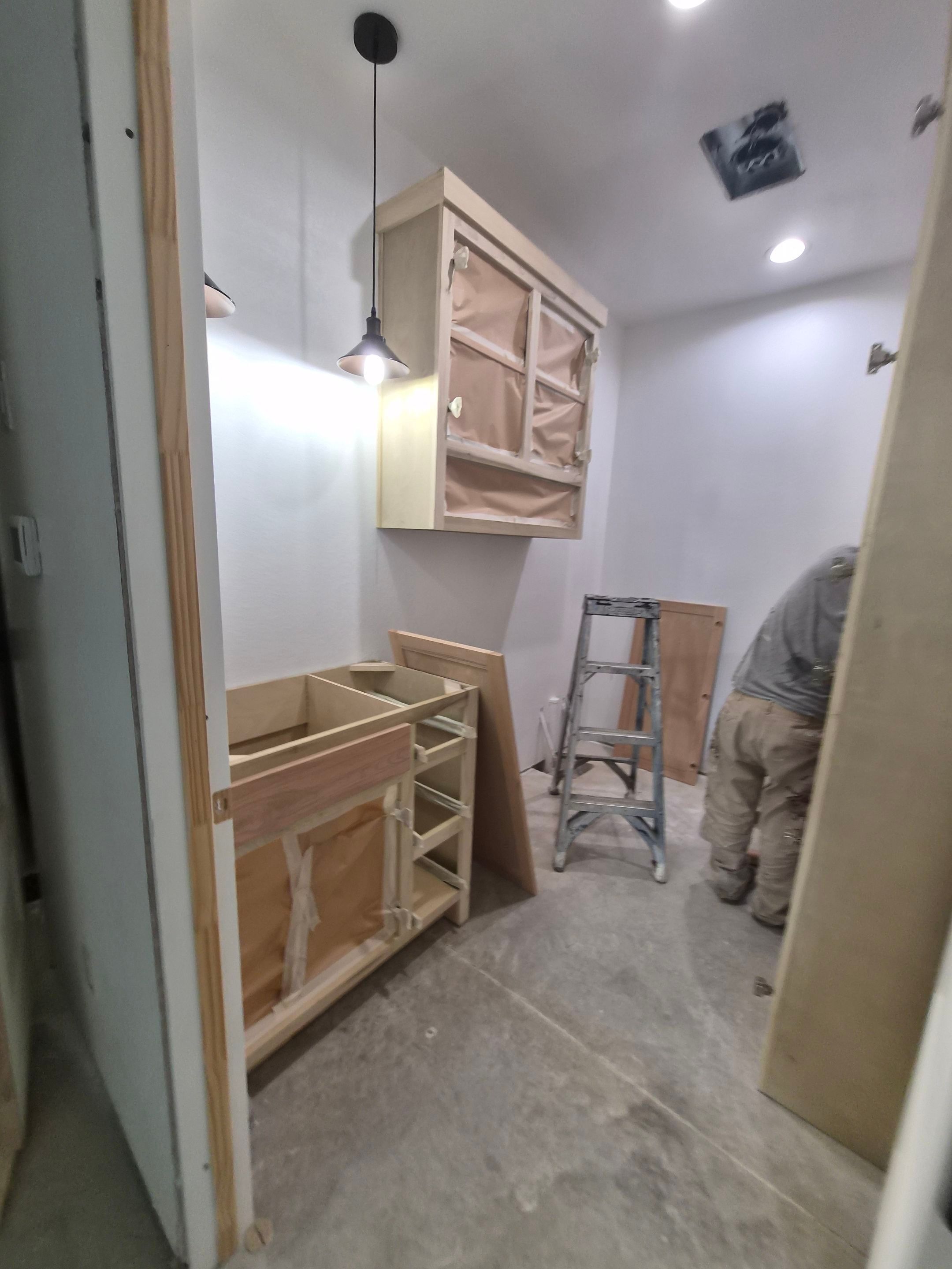 Sage Green Cabinet Transformation in Brownsboro, TX! by Quality Coats Painting