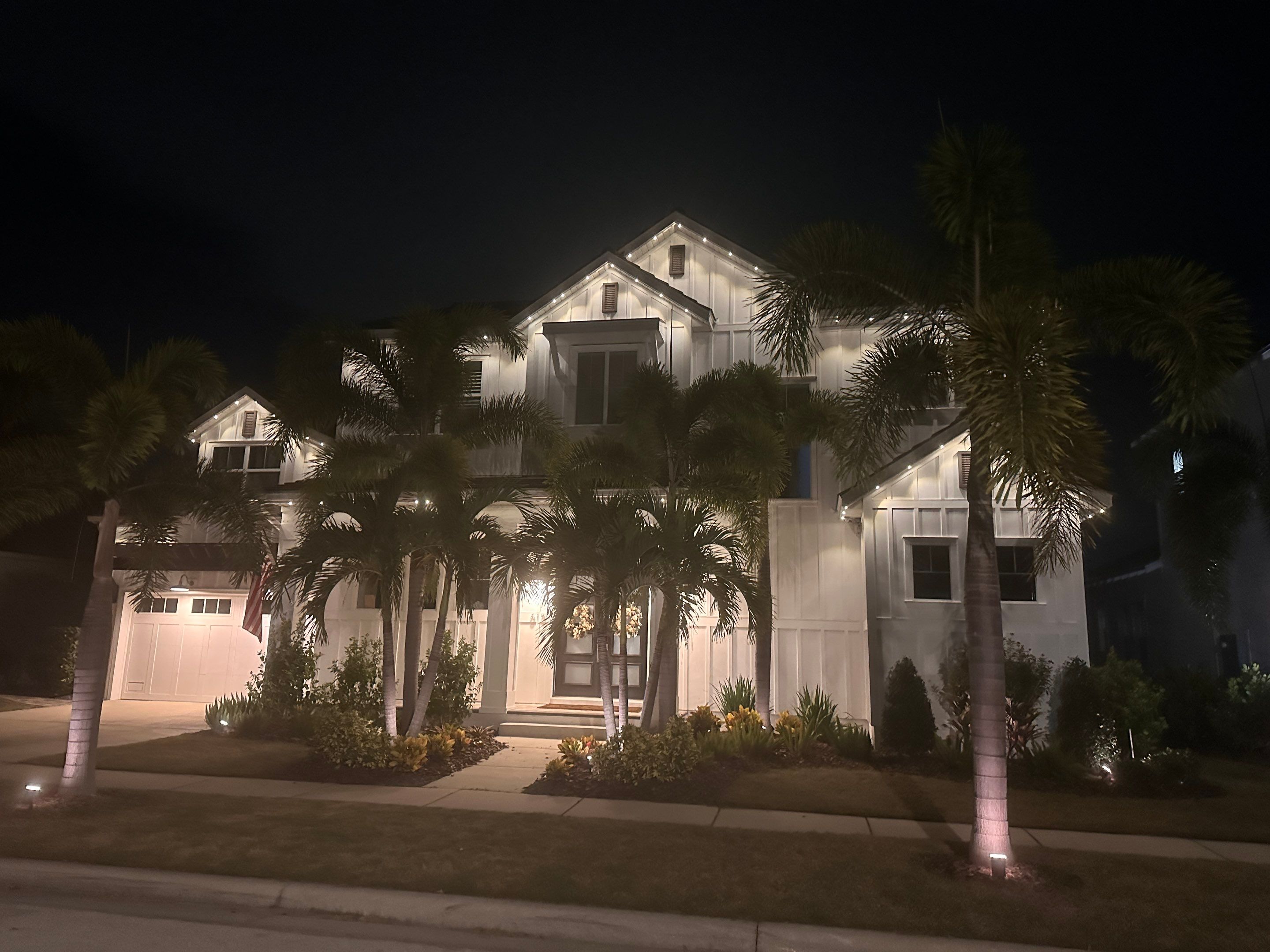 Permanent LED Soffit Lighting and Landscape Illumination in Apollo Beach by Elegant Accents 