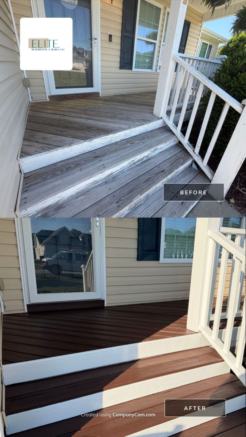Front Porch Restoration in Angier NC | Before and After Porch Makeover by Elite Remodeling and Design LLC