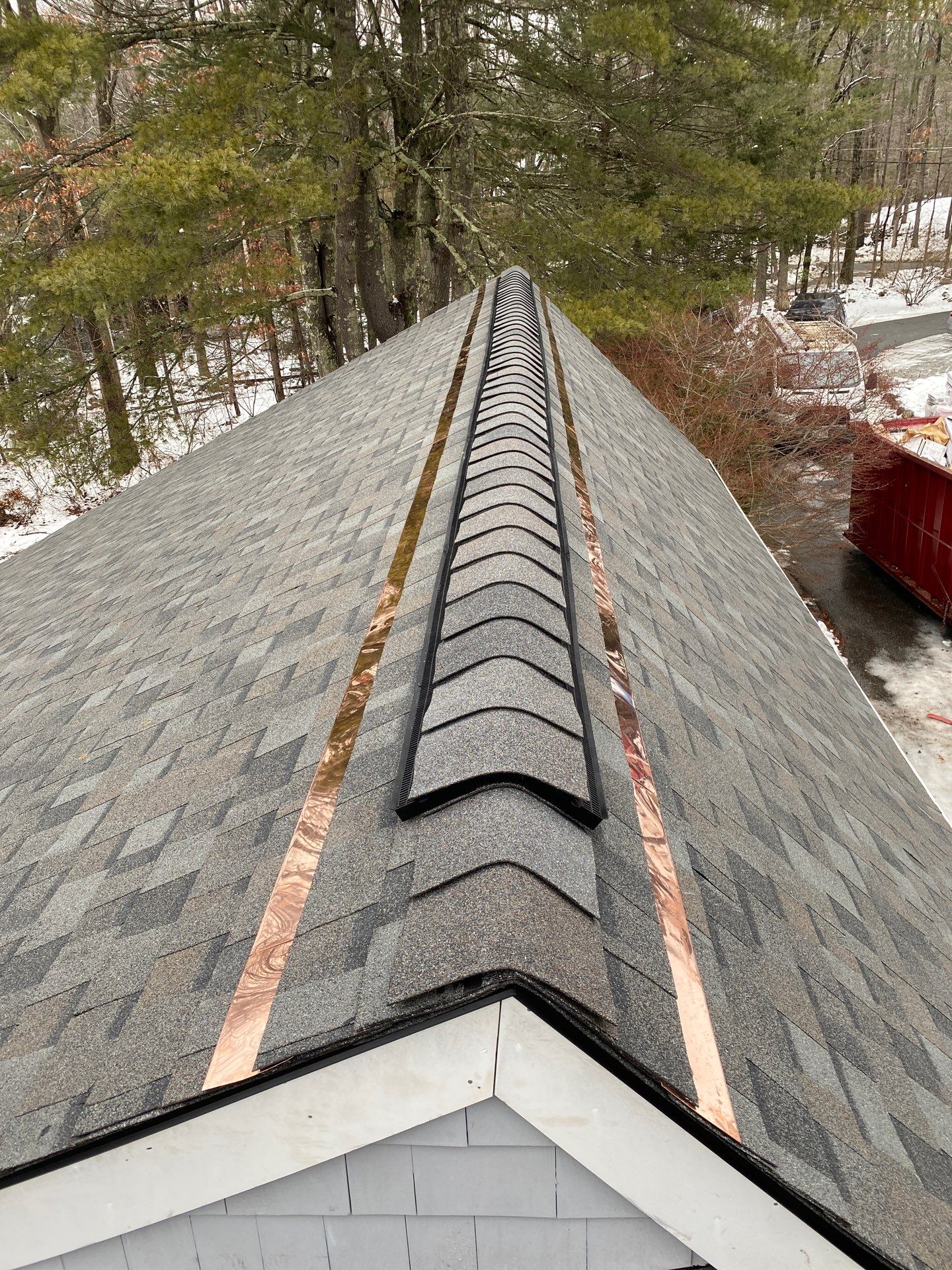 Carlisle Roofing Installation using Owens Corning Shingles and Copper by Mighty Dog Roofing of Greater Middlesex County