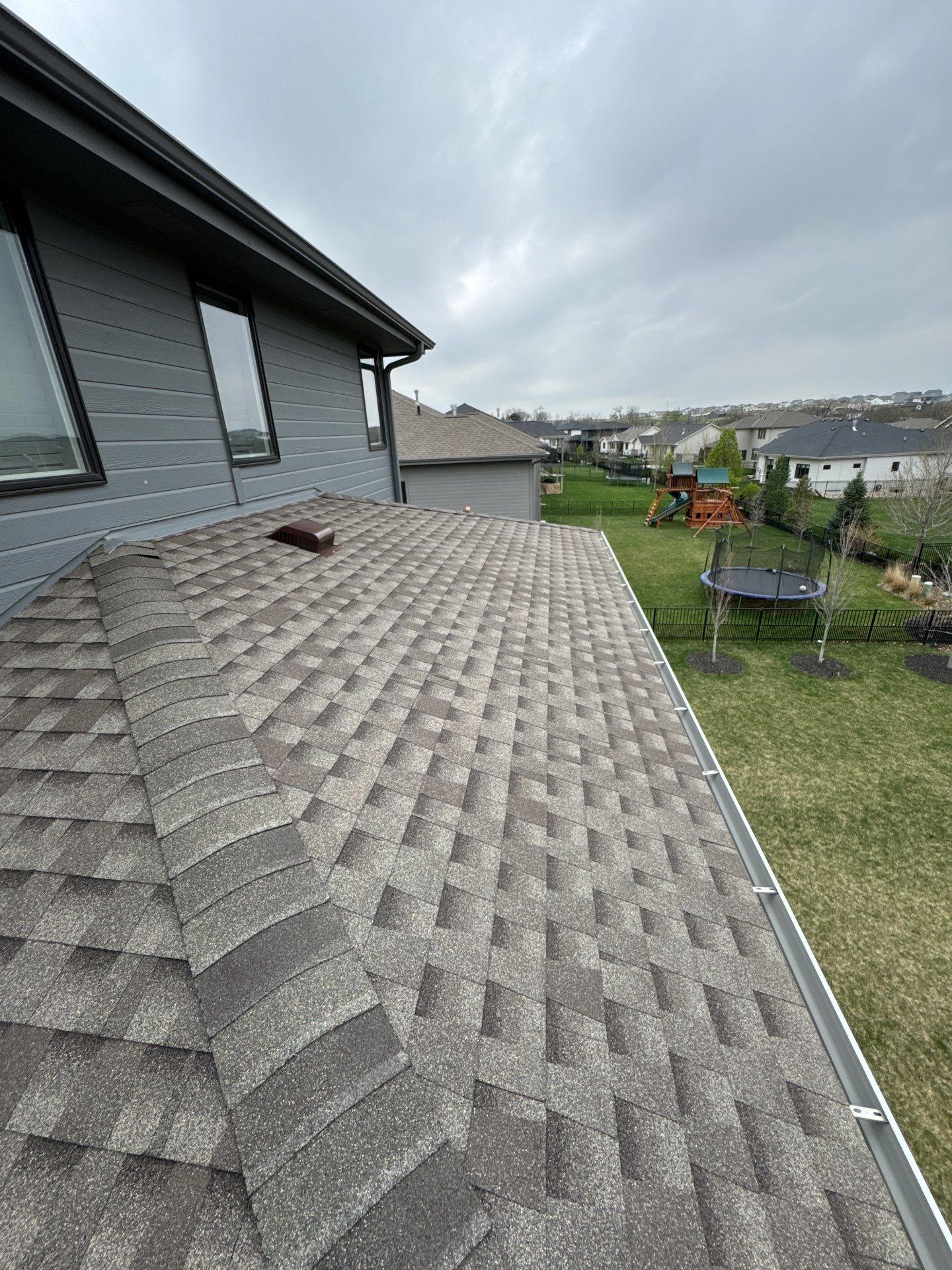 Residential Roof Restoration and Interior Ceiling Leak Repair in Omaha by Crows Roofing LLC